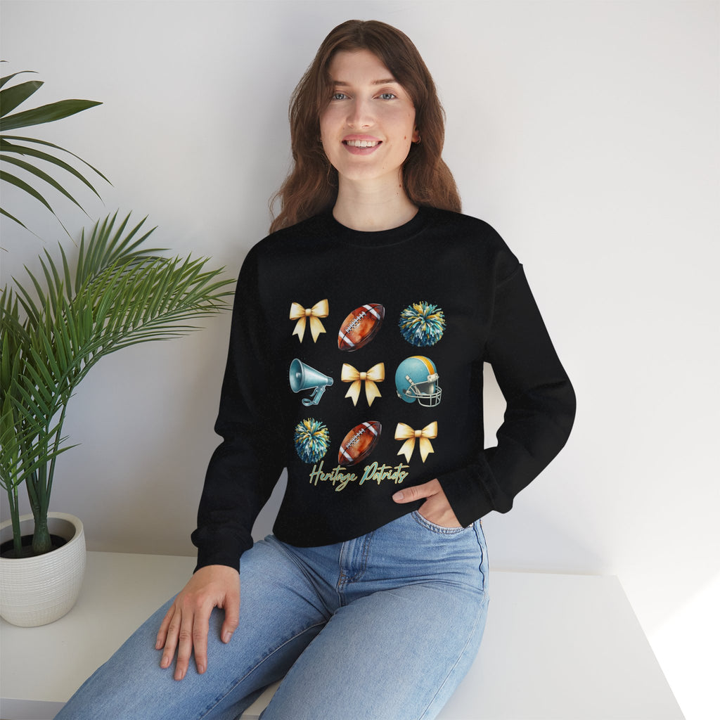 Football Cheer Icons Sweatshirt | Helmet, Pom-Poms, Megaphone