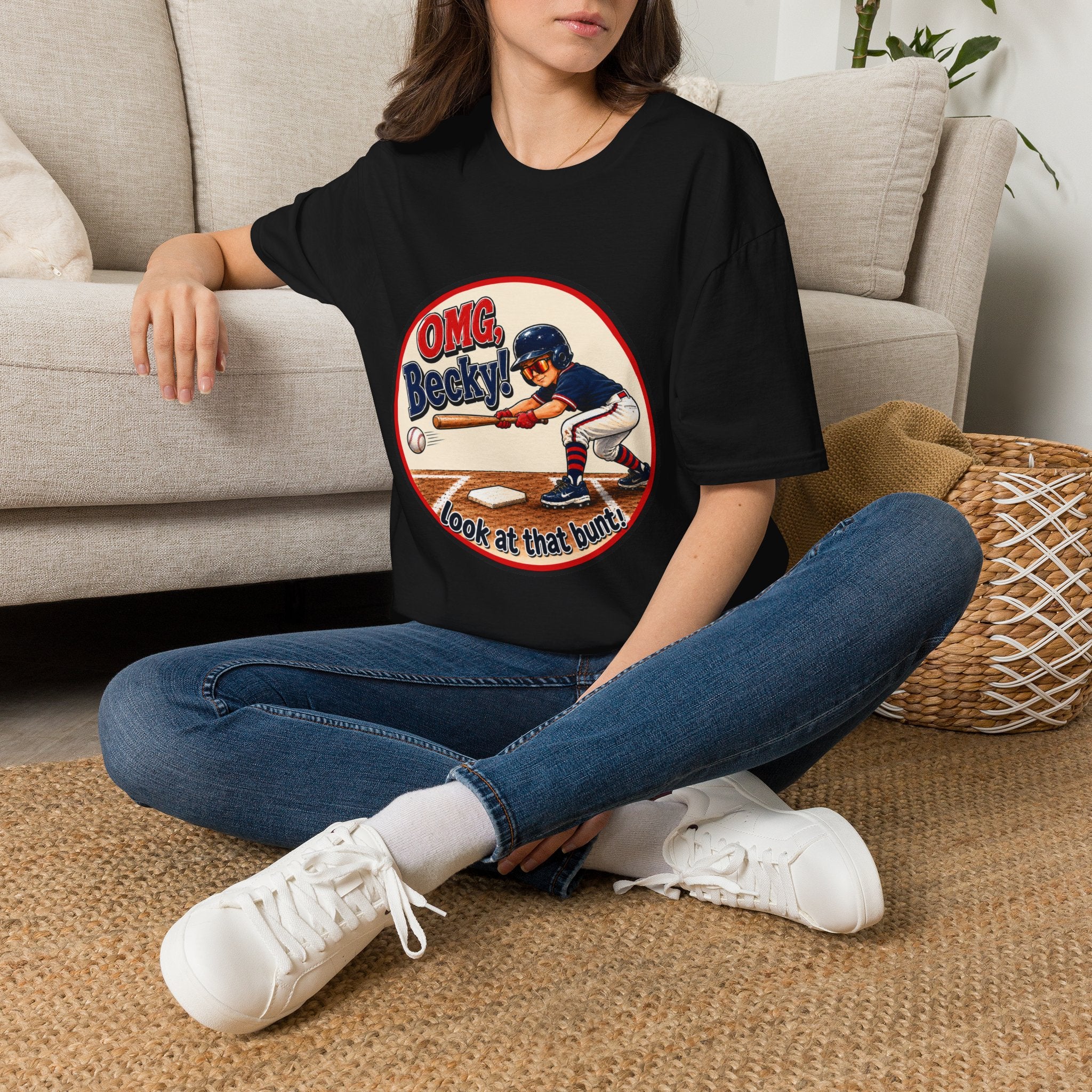 OMG Becky 'Look at That Bunt' Baseball T-Shirt — Retro Batter Graphic Tee