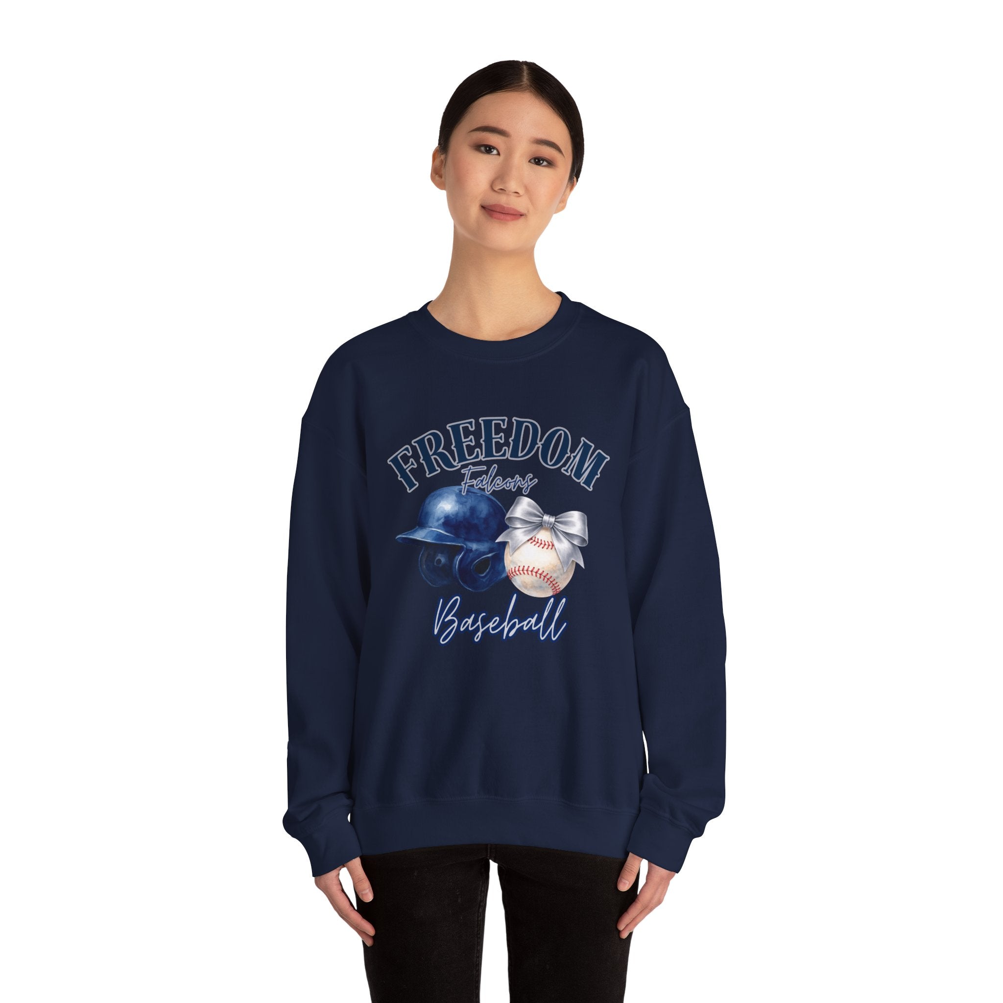 Freedom Baseball Crewneck Sweatshirt | Helmet and Baseball Graphic