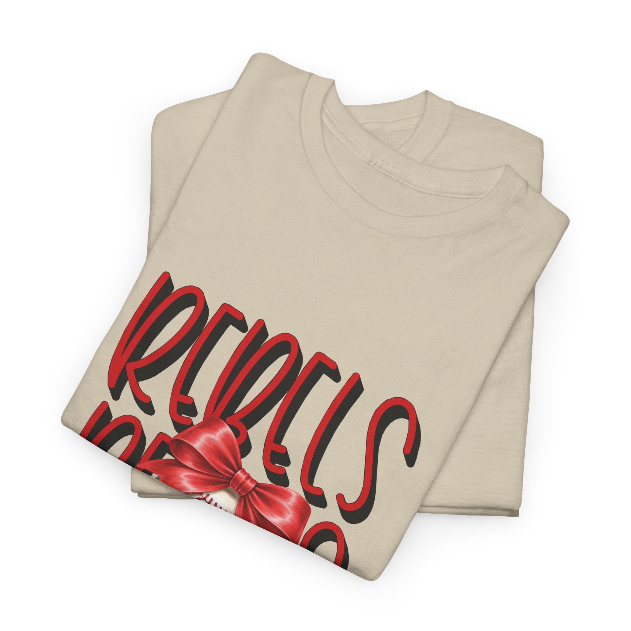 Rebels Baseball Graphic Tee | Script Lettering, Baseball with Bow
