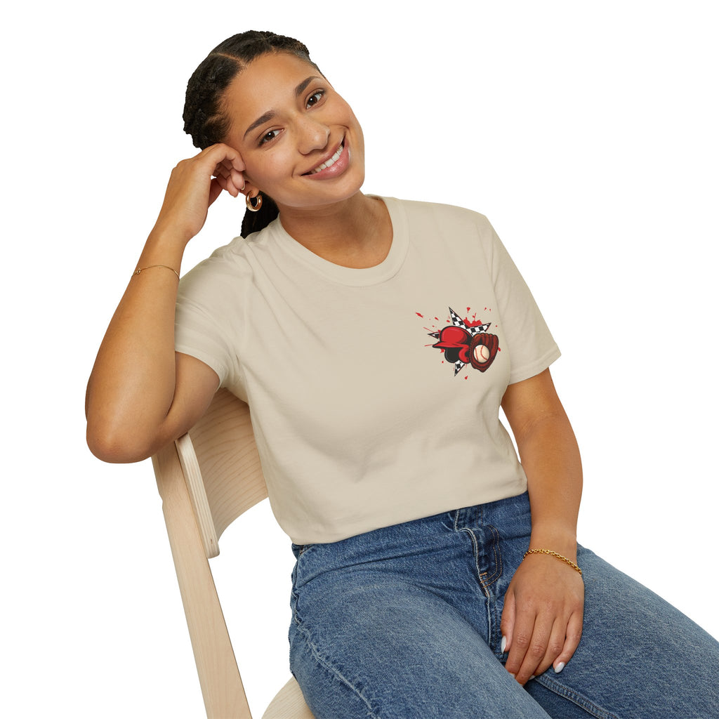 Run I Dare You' Back Graphic Baseball Runner T-Shirt Youth Player Illustration