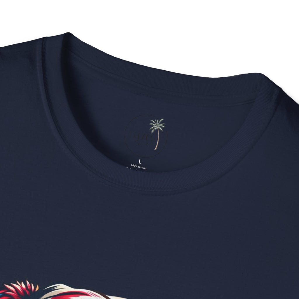 Patriotic Eagle with Beanie T-Shirt | American Flag Colors, Retro Illustration