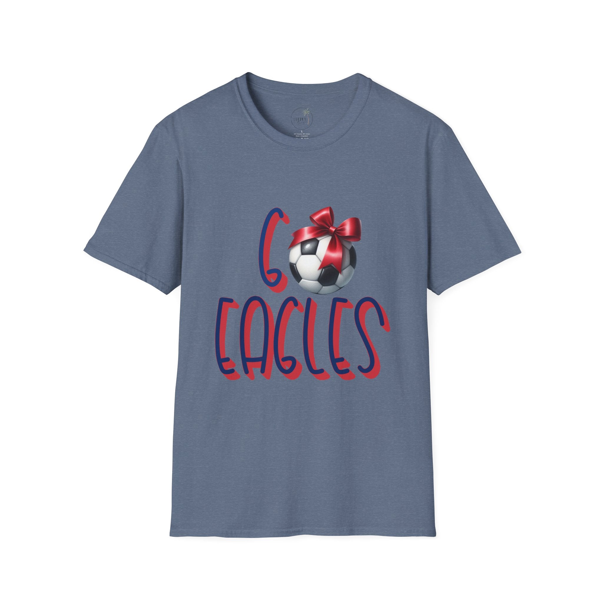 Eagles Soccer Ball Graphic T-Shirt | Red Blue Script