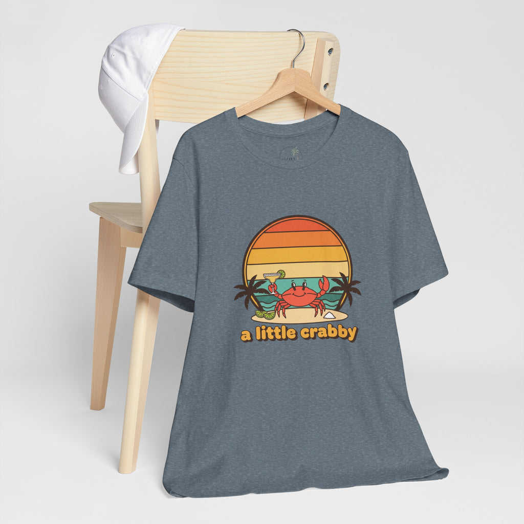 A Little Crabby Crab Sunset T-Shirt | Beach Palm Illustration