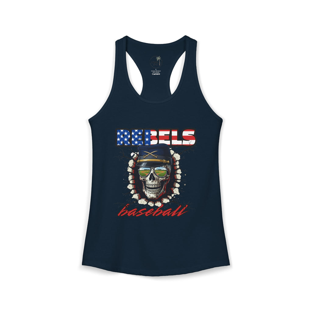 Rebels Baseball Tank Game Day Ready Women's Ideal Racerback Tank