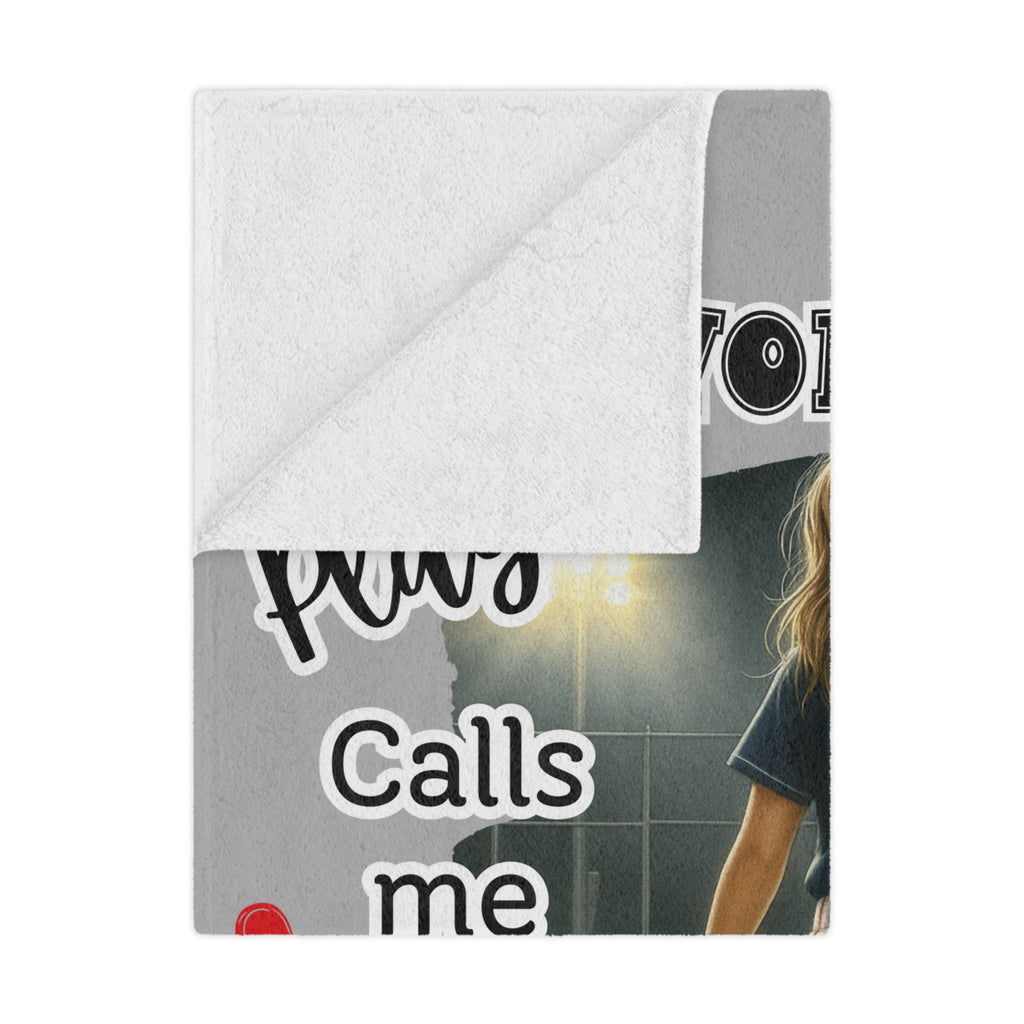 My Favorite Player Calls Me Mom Softball Blanket  Sports Mom Gift, Game Day Throw, Custom Softball Mom Blanket