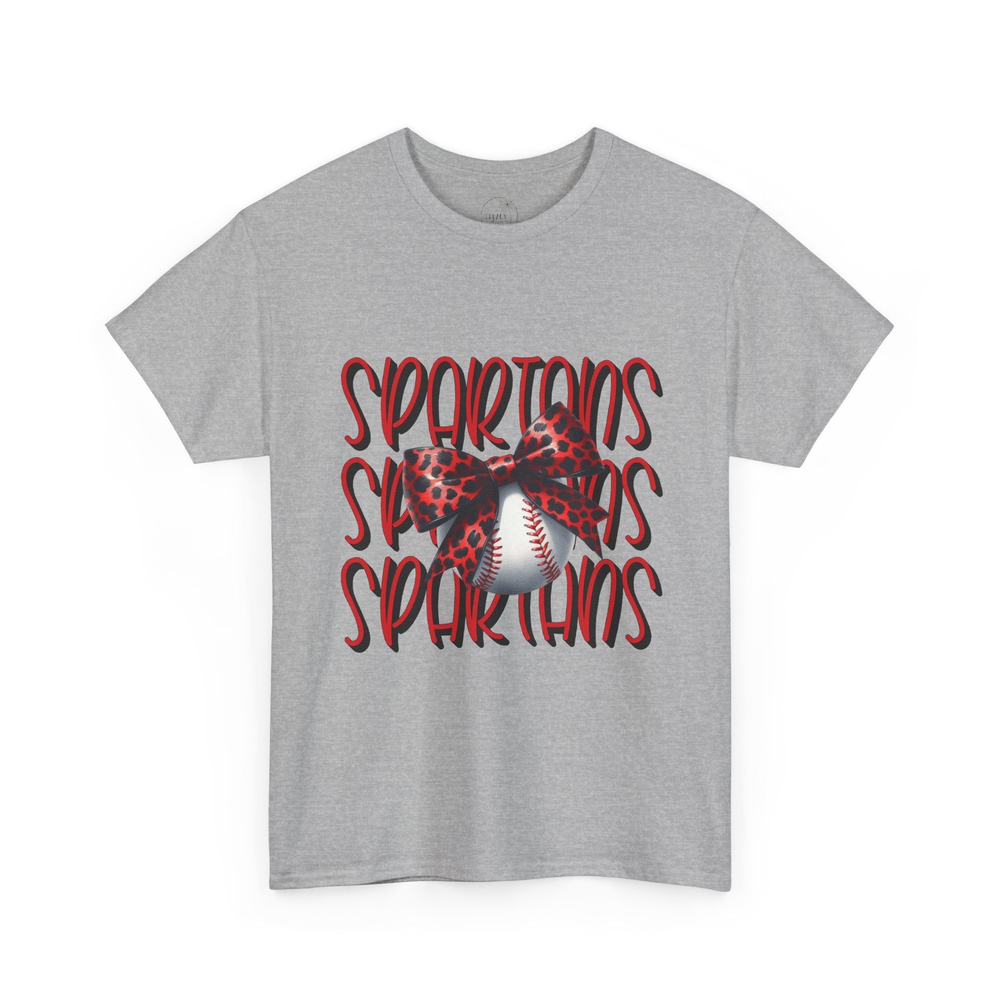 Spartans Baseball Tee | Leopard Bow Baseball Graphic