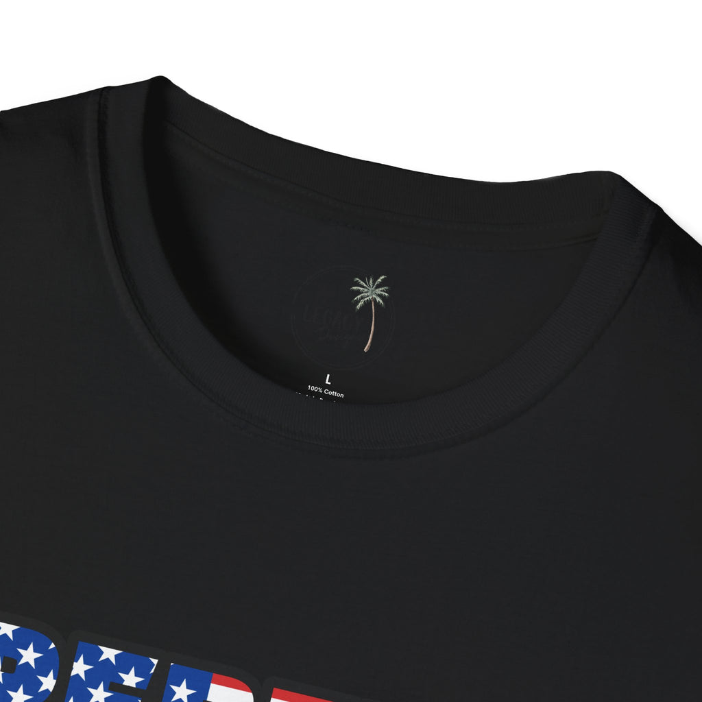 Rebels Baseball T-Shirt | Mascot Batter with American Flag Text