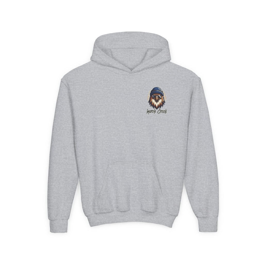 Hawks Nest Eagle Beanie Illustration Hoodie | Youth Hooded Sweatshirt