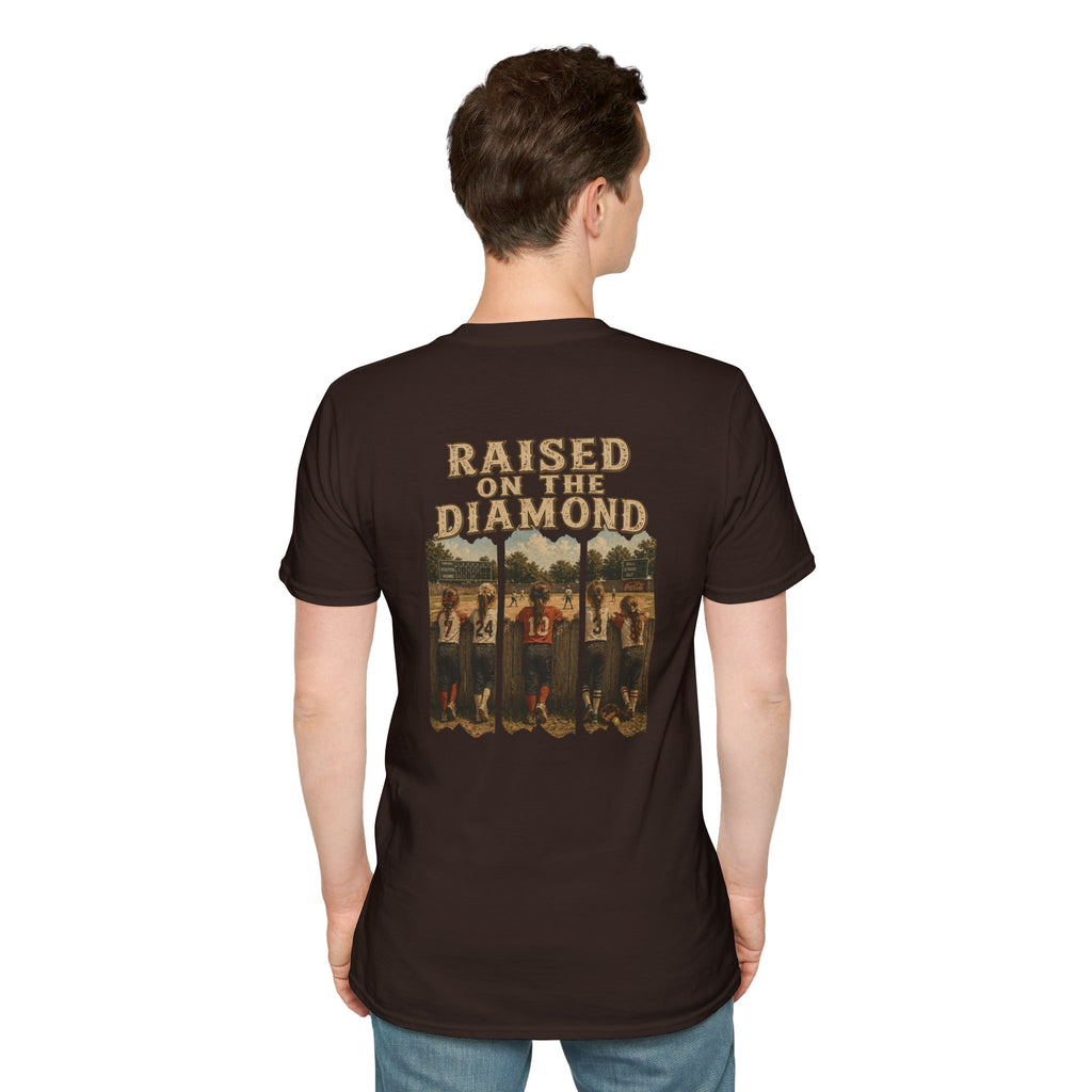 Raised on the Diamond T-Shirt | Baseball Vintage Photo Tee Retro Baseball tee