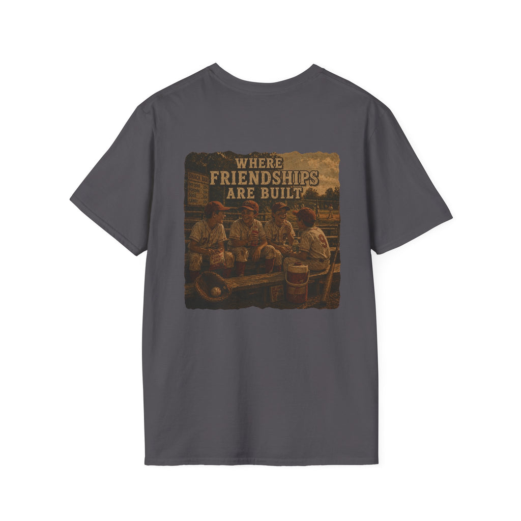 Vintage Baseball Nostalgia Shirt, Where Friendships Are Built Tee, Classic Baseball Fan Shirt, Game Day Graphic Tee, Sports Lover Gift