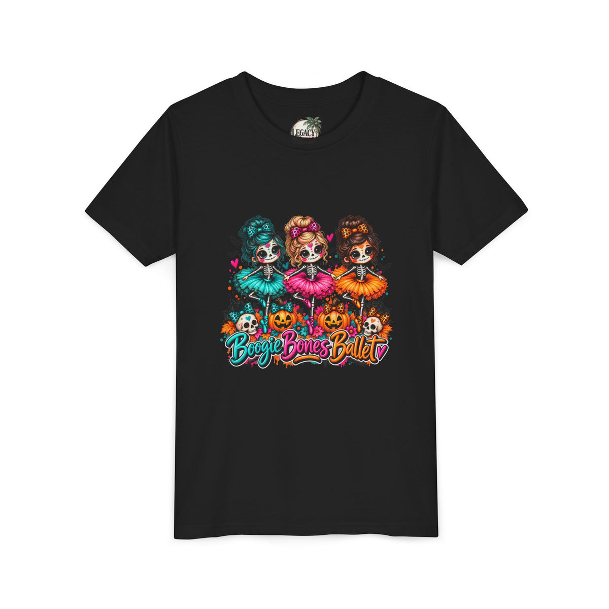 Boogie Bones Ballet Halloween T-Shirt | Cute Skeleton Ballerina Tee for Kids | Girls Fall Outfit | Spooky Season Shirt