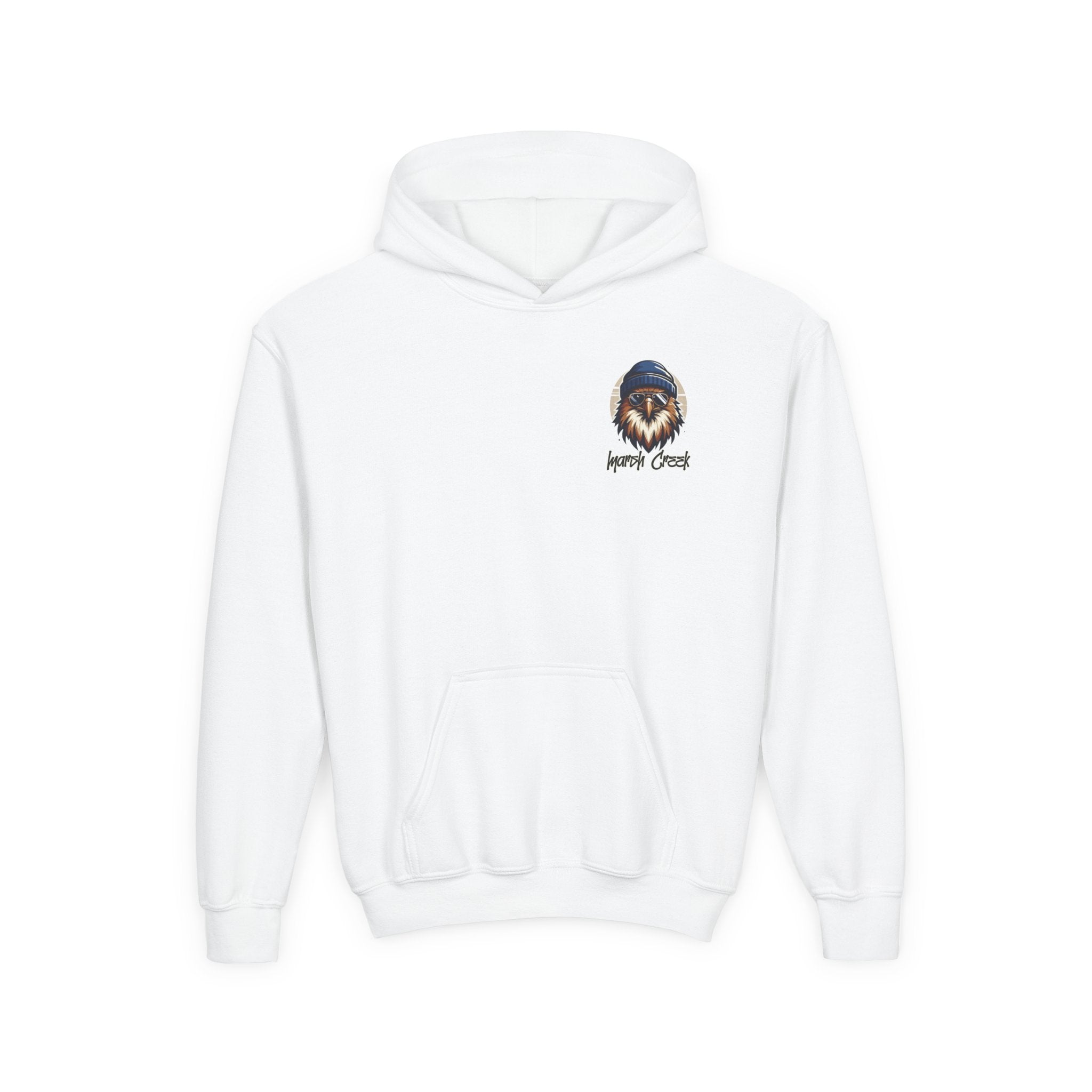 Hawks Nest Eagle Beanie Illustration Hoodie | Youth Hooded Sweatshirt