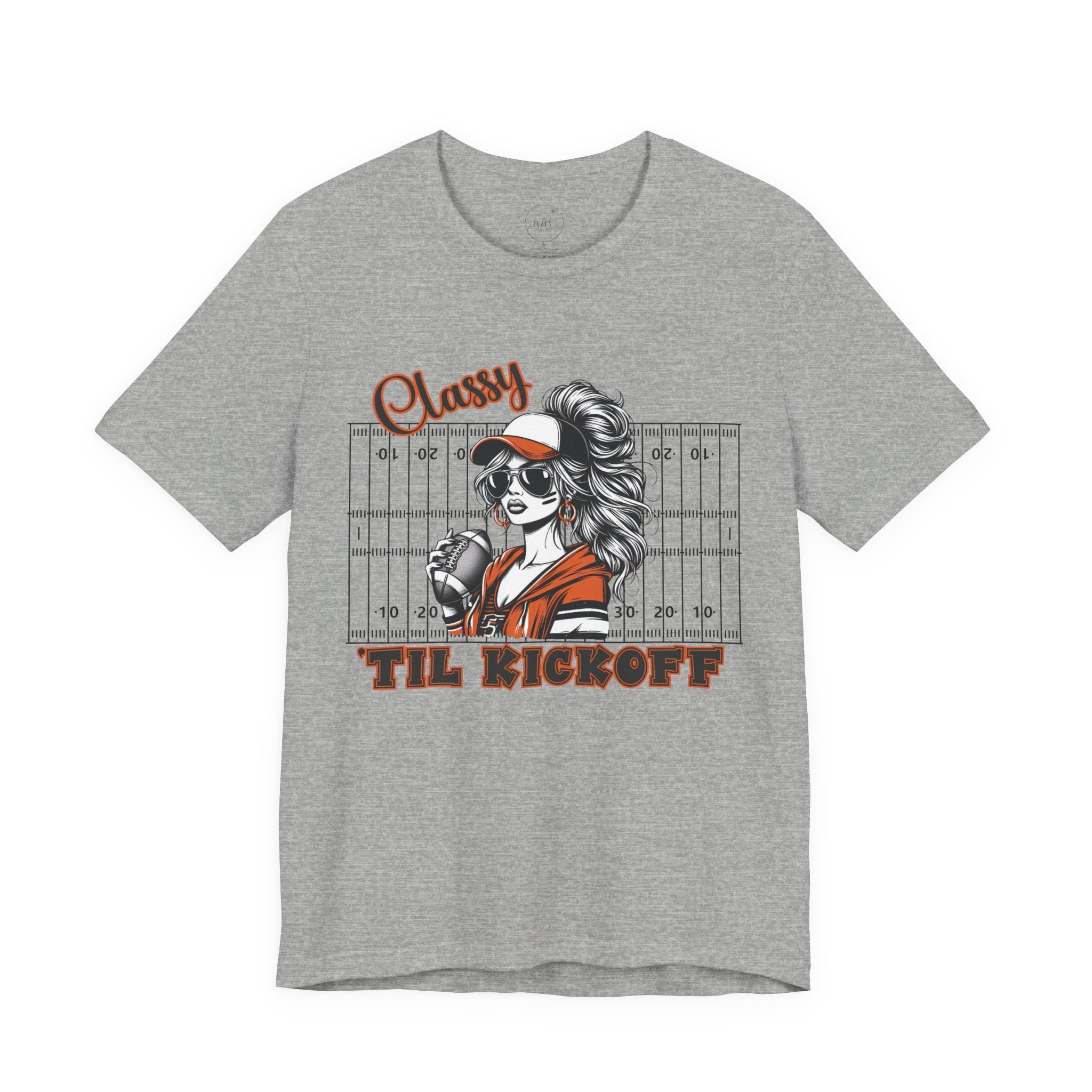 Classy Til Kickoff Football T-Shirt | Womens Game Day Tee | Cute Football Mom Shirt | Tailgate Outfit Fall Sports Fan Gift