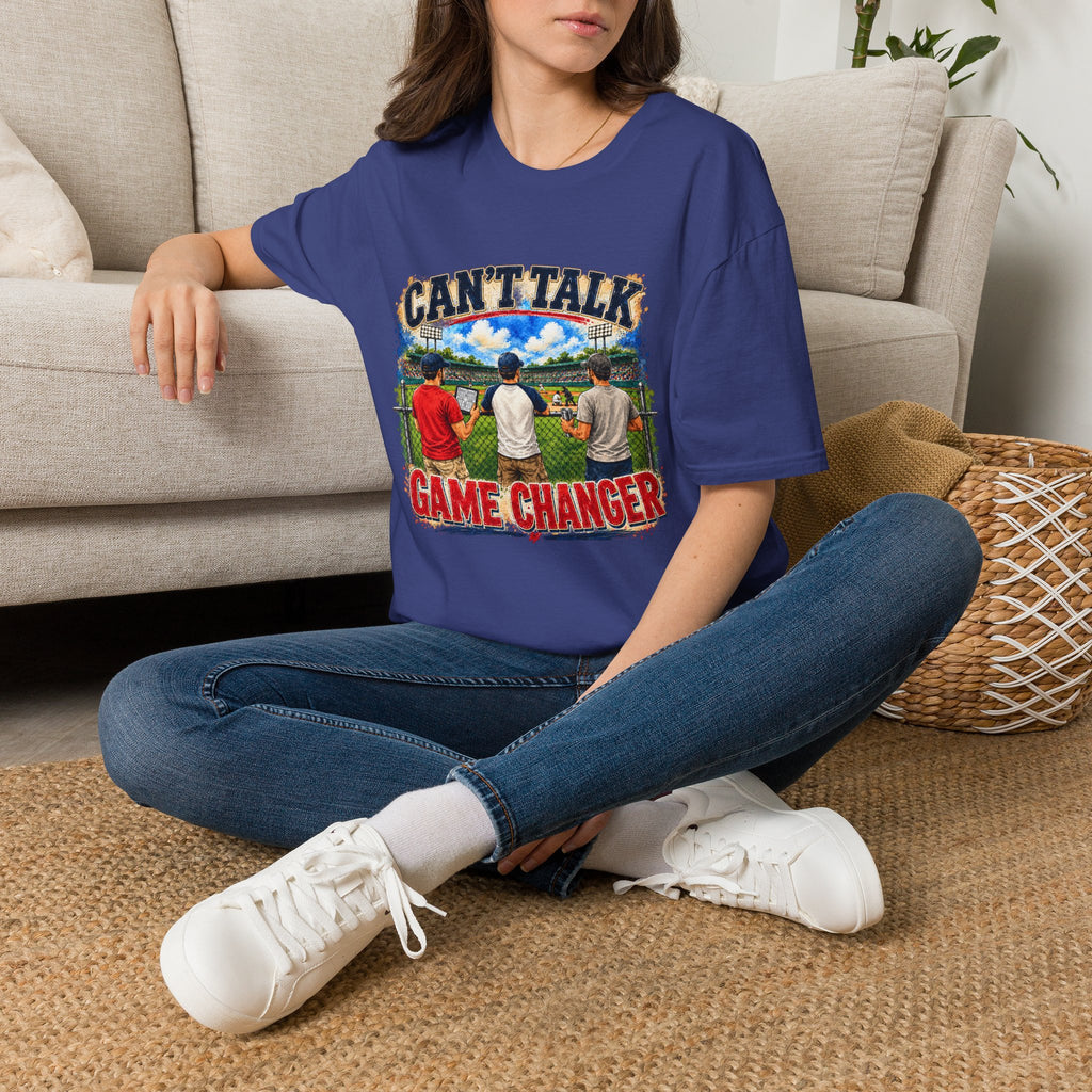 Can't Talk Game Changer T-Shirt | Baseball Field Scene
