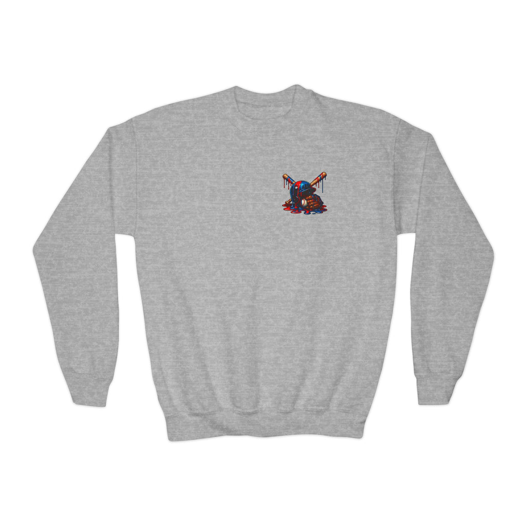 Drip Baseball Helmet Youth Sweatshirt | Drip Graphic, Sports Skull