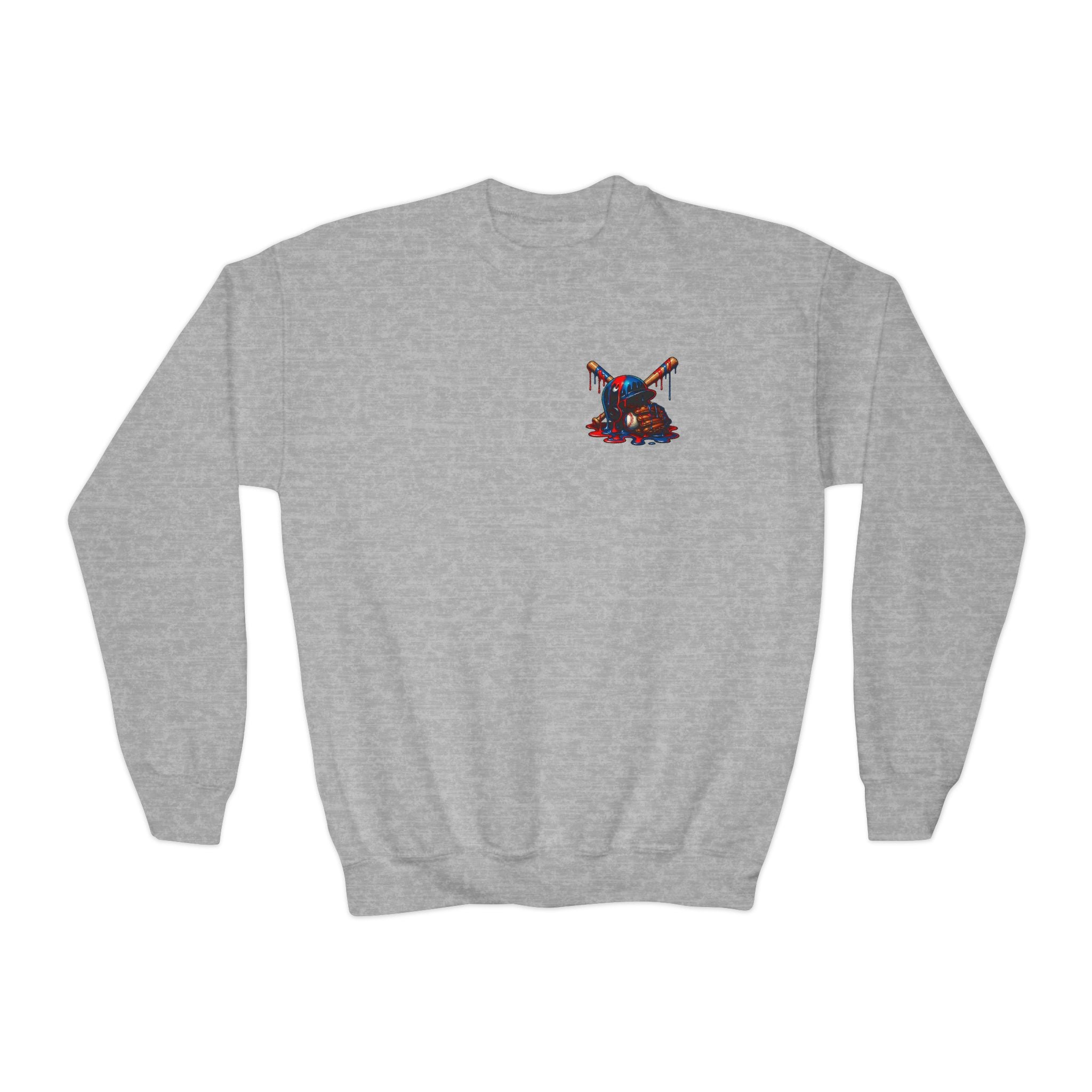 Drip Baseball Helmet Youth Sweatshirt | Drip Graphic, Sports Skull