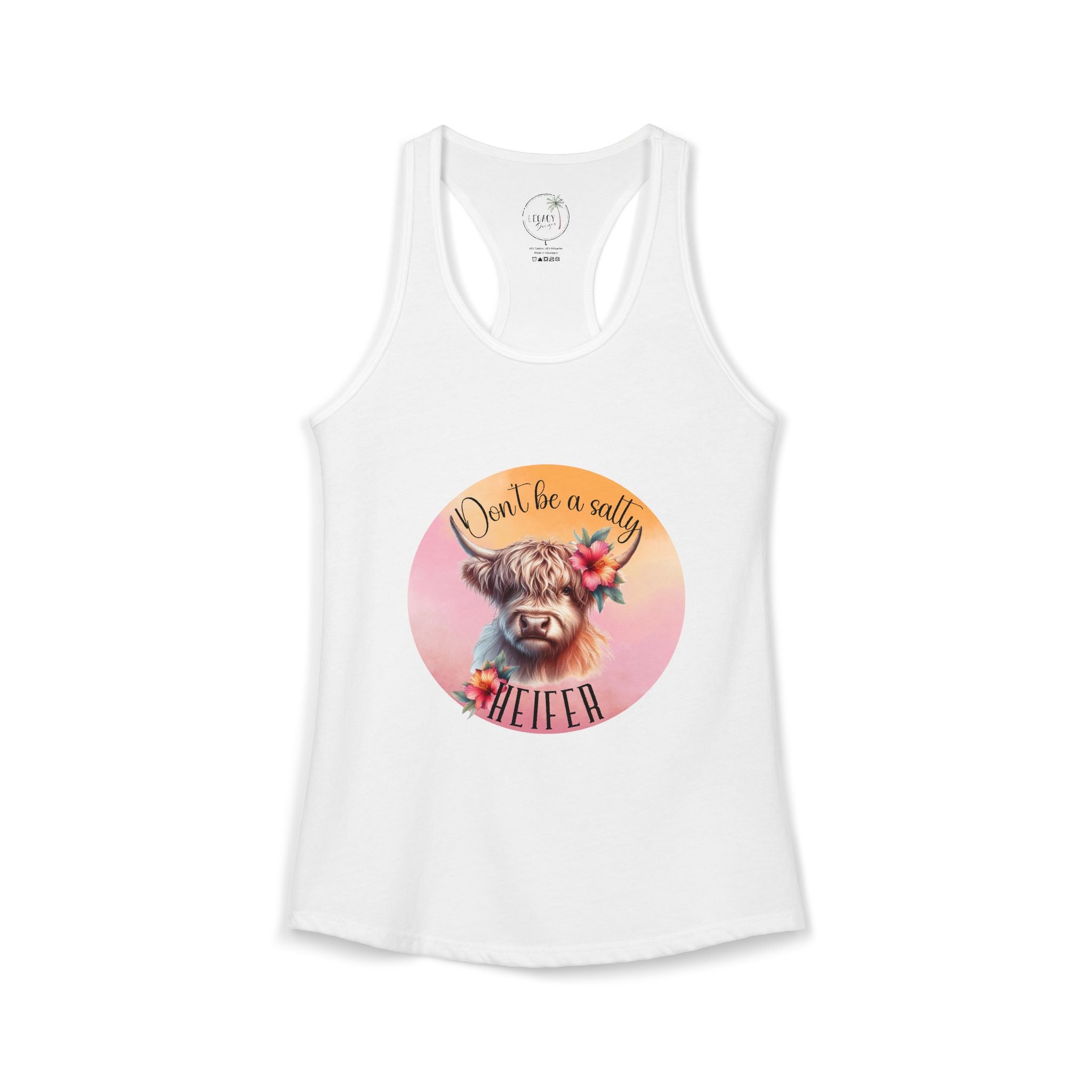 Salty Heifer tank top Women's Ideal Racerback Tank