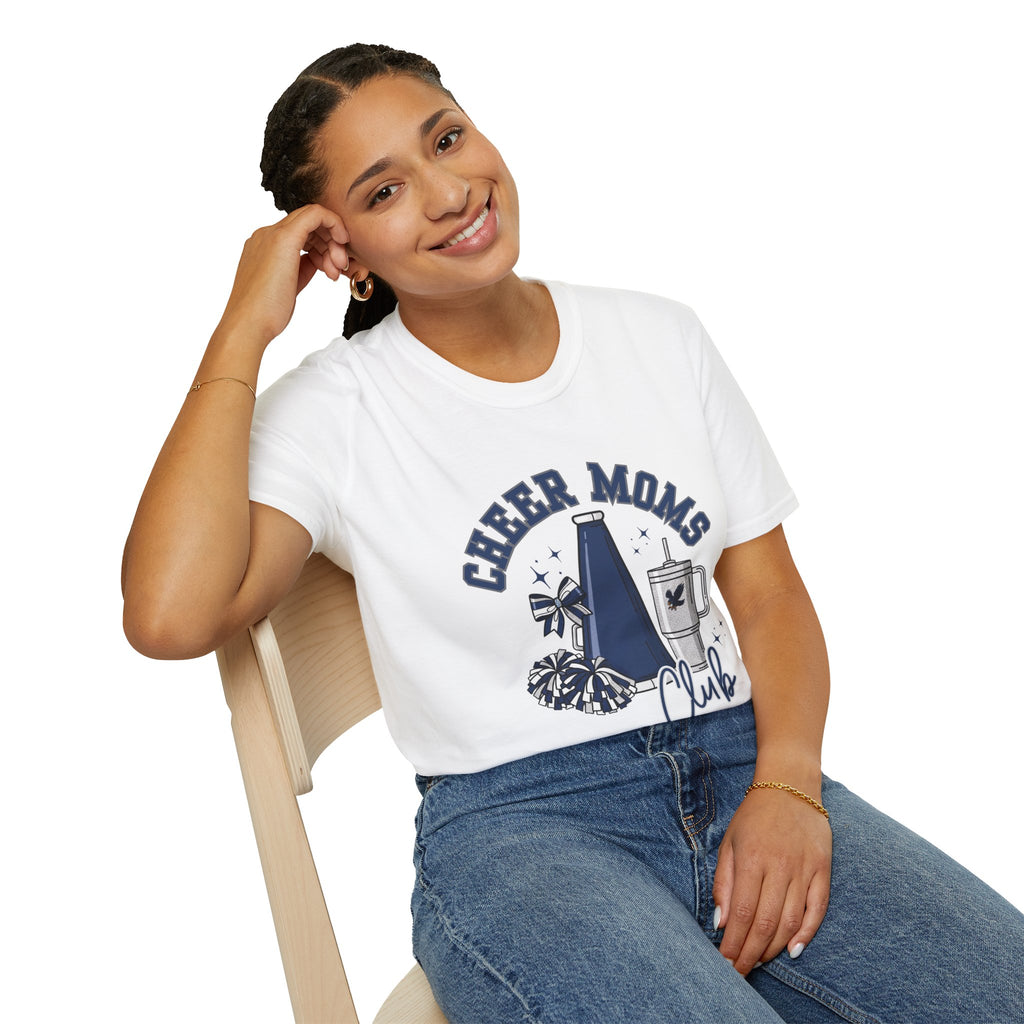 Cheer Moms Club T-Shirt | Pom Pom, Megaphone, Coffee Graphic