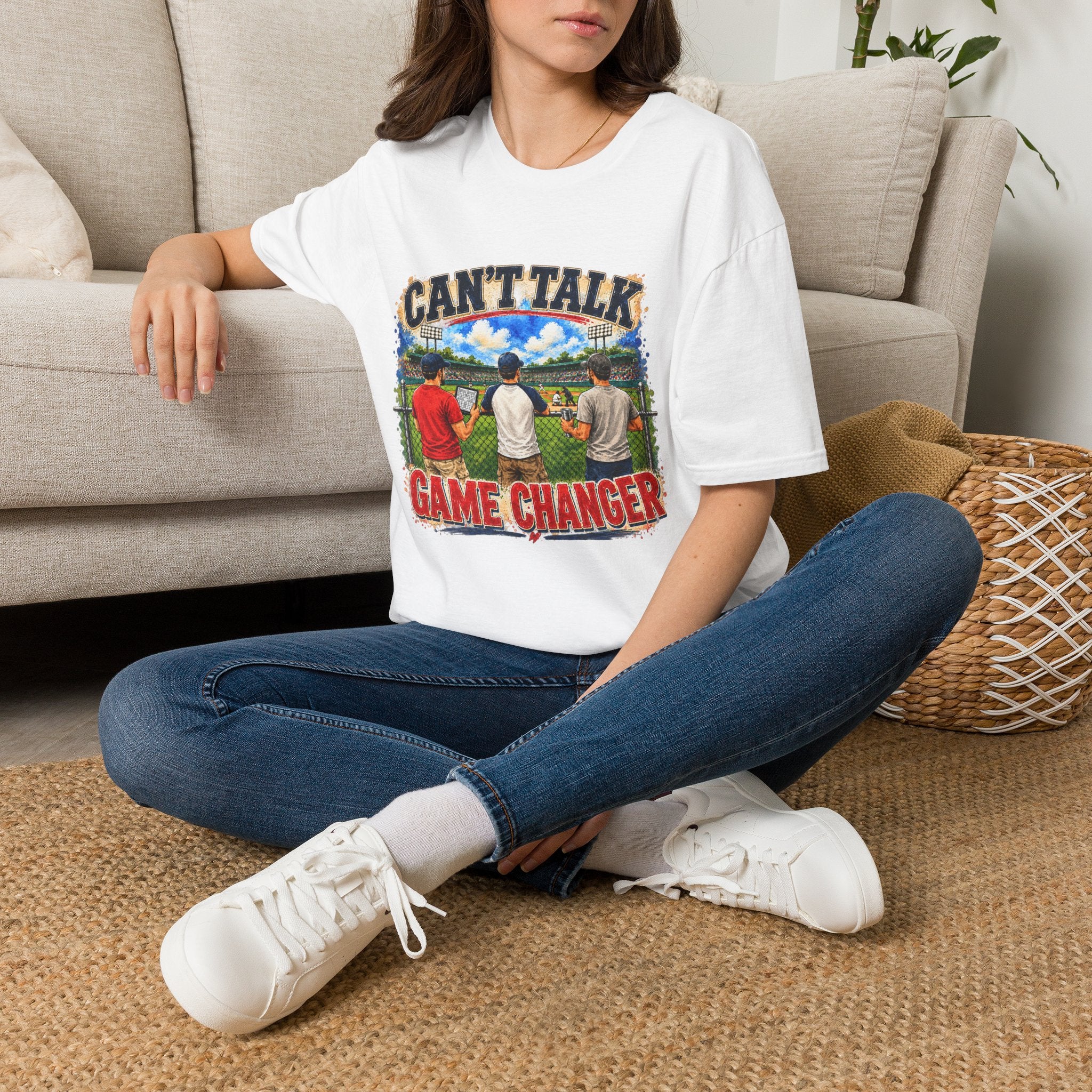 Can't Talk Game Changer T-Shirt | Baseball Field Scene