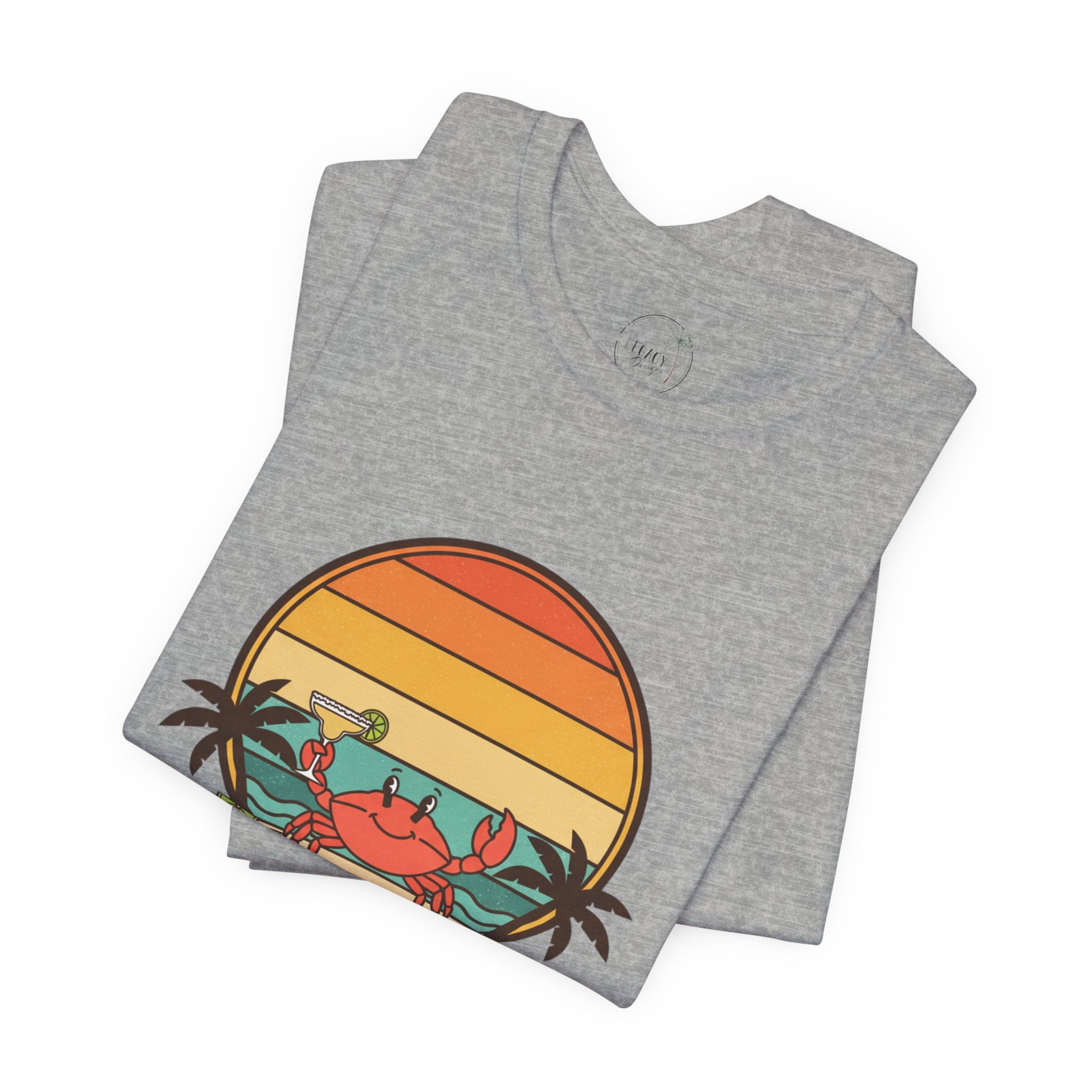 A Little Crabby Crab Sunset T-Shirt | Beach Palm Illustration