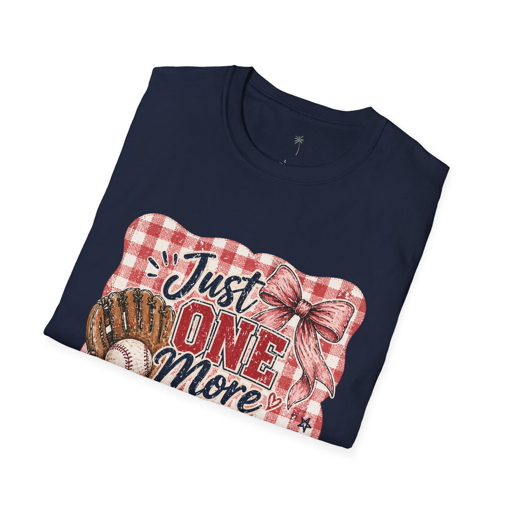 Preppy Travel Baseball Mom Shirt, Just One More Tournament Tee, Cute Girly Sports Mom Graphic, Game Day Outfit Shirt, Bow Baseball Tee