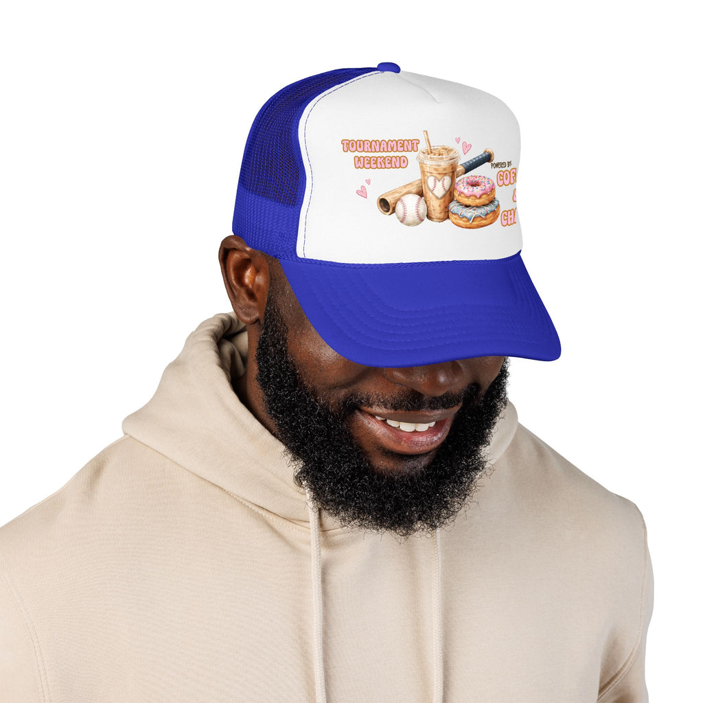 Tournament Weekend Trucker Hat — "Fueled by Coffee & Chaos" Baseball Cap
