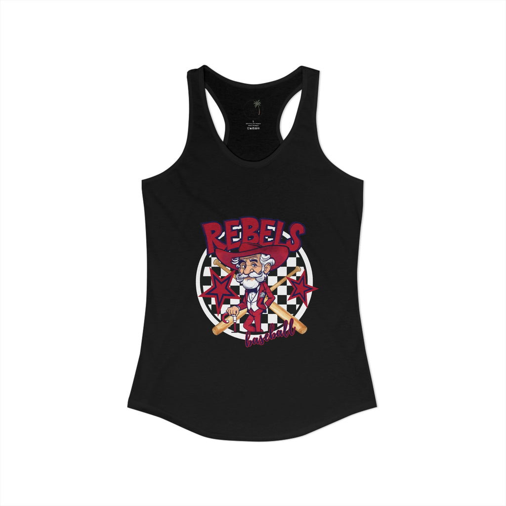 Rebels Baseball Tank Women's Ideal Racerback Tank