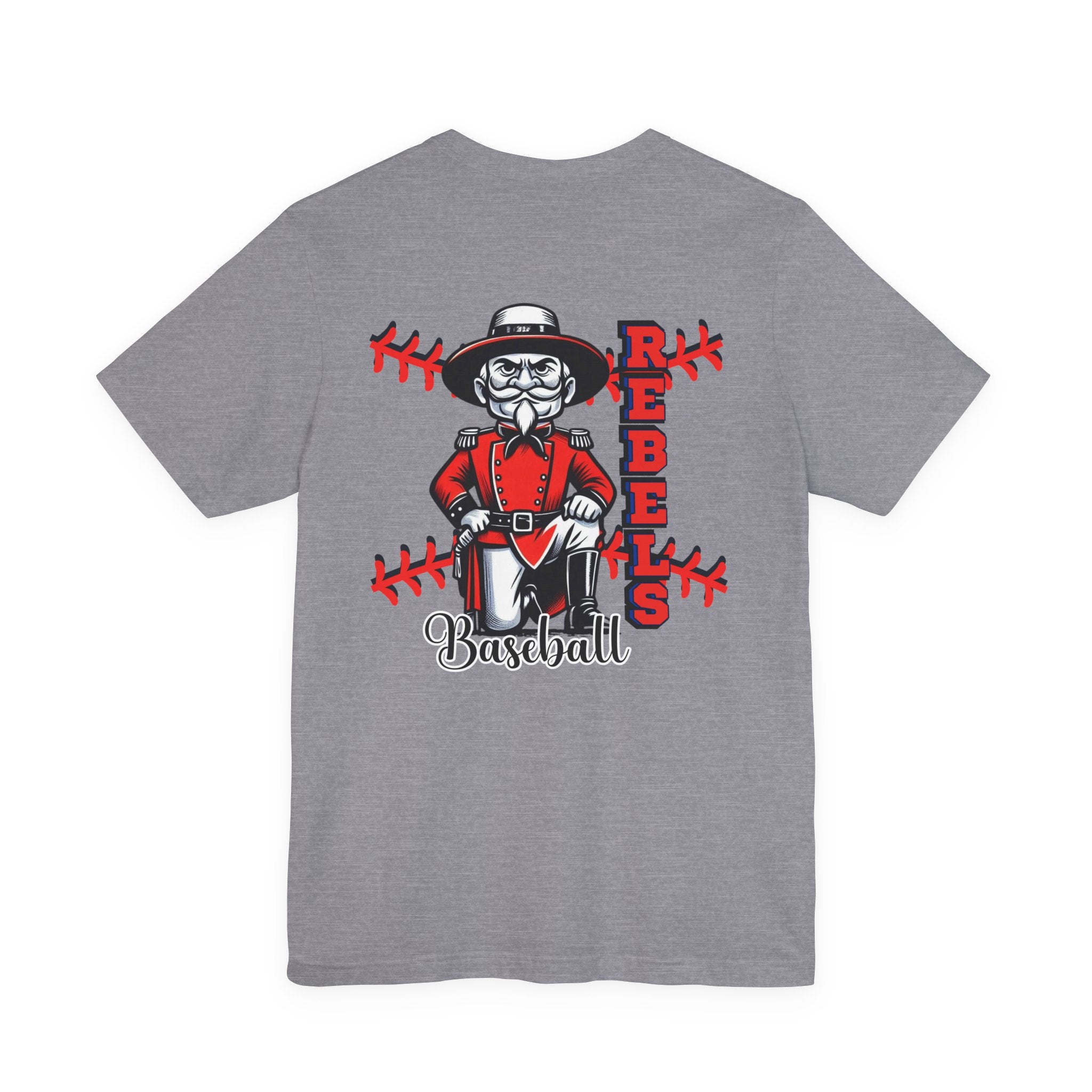 Rebel Baseball Tee, Unisex Short Sleeve Shirt, Graphic T-Shirt, Sporty Apparel, Casual Wear, Gift for Fans