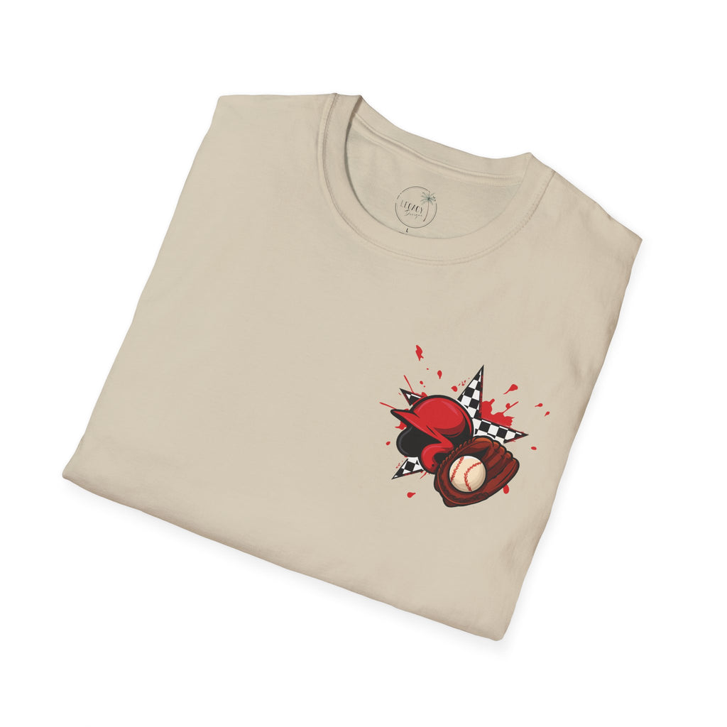 Run I Dare You' Back Graphic Baseball Runner T-Shirt Youth Player Illustration