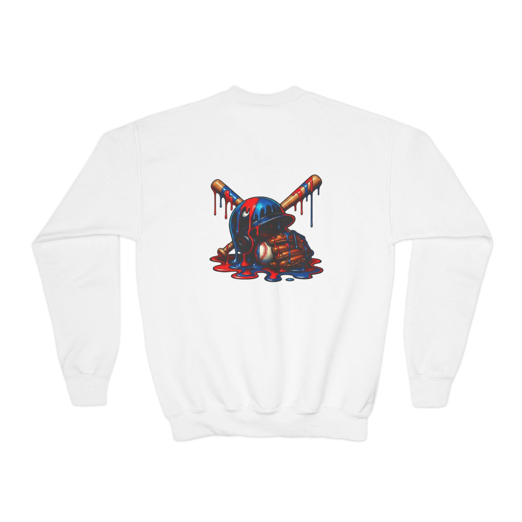 Drip Baseball Helmet Youth Sweatshirt | Drip Graphic, Sports Skull