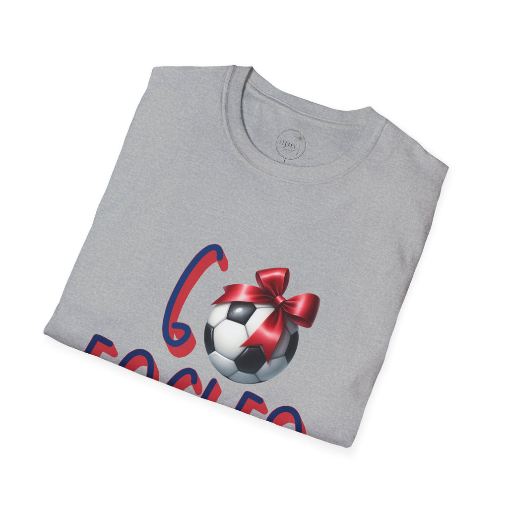 Eagles Soccer Ball Graphic T-Shirt | Red Blue Script
