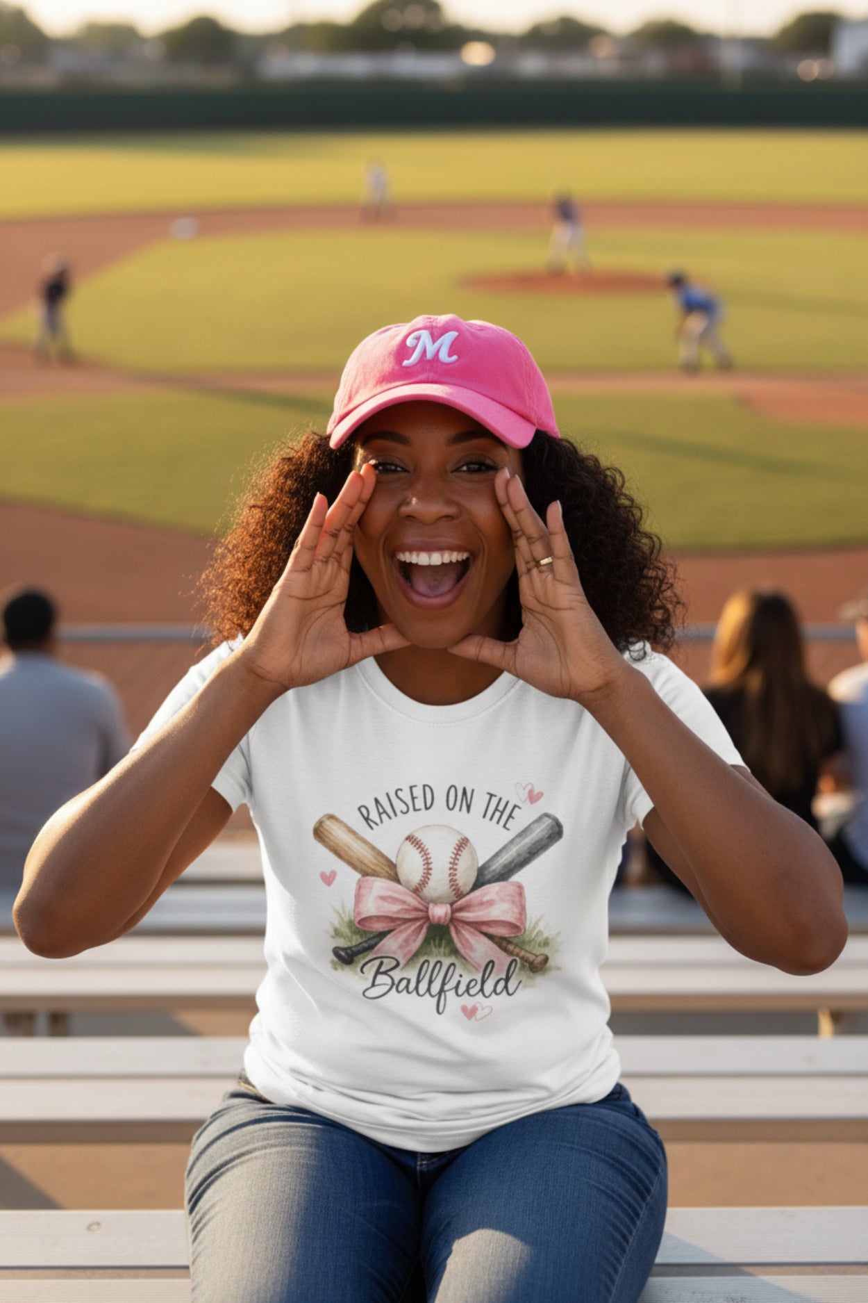 Raised on the Ballfield Women's Tee – Soft Baseball Mom Shirt