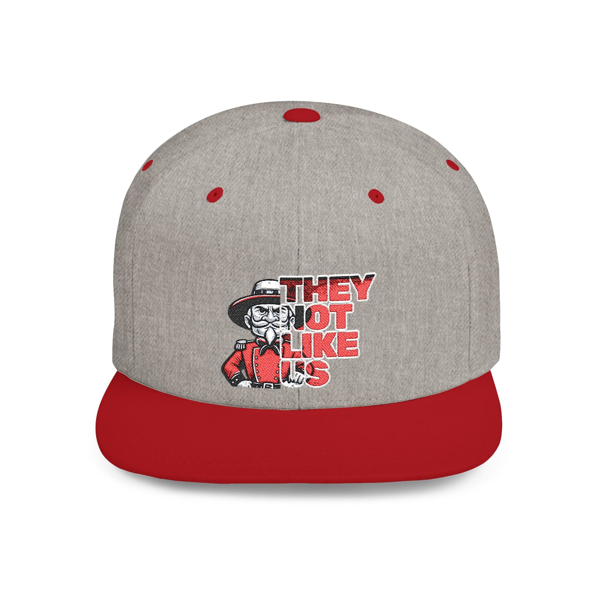 Rebel-They Not Like Us Flat Bill Snapback Hat, Team Spirit Cap, Gift for sports Mom/Dad, Game Day Accessory,