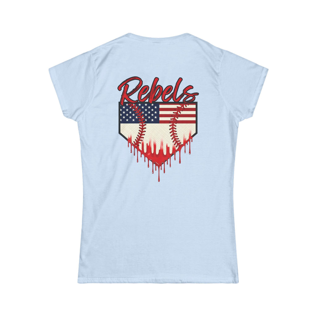 Rebels Baseball Tee — American Flag Home Plate Graphic