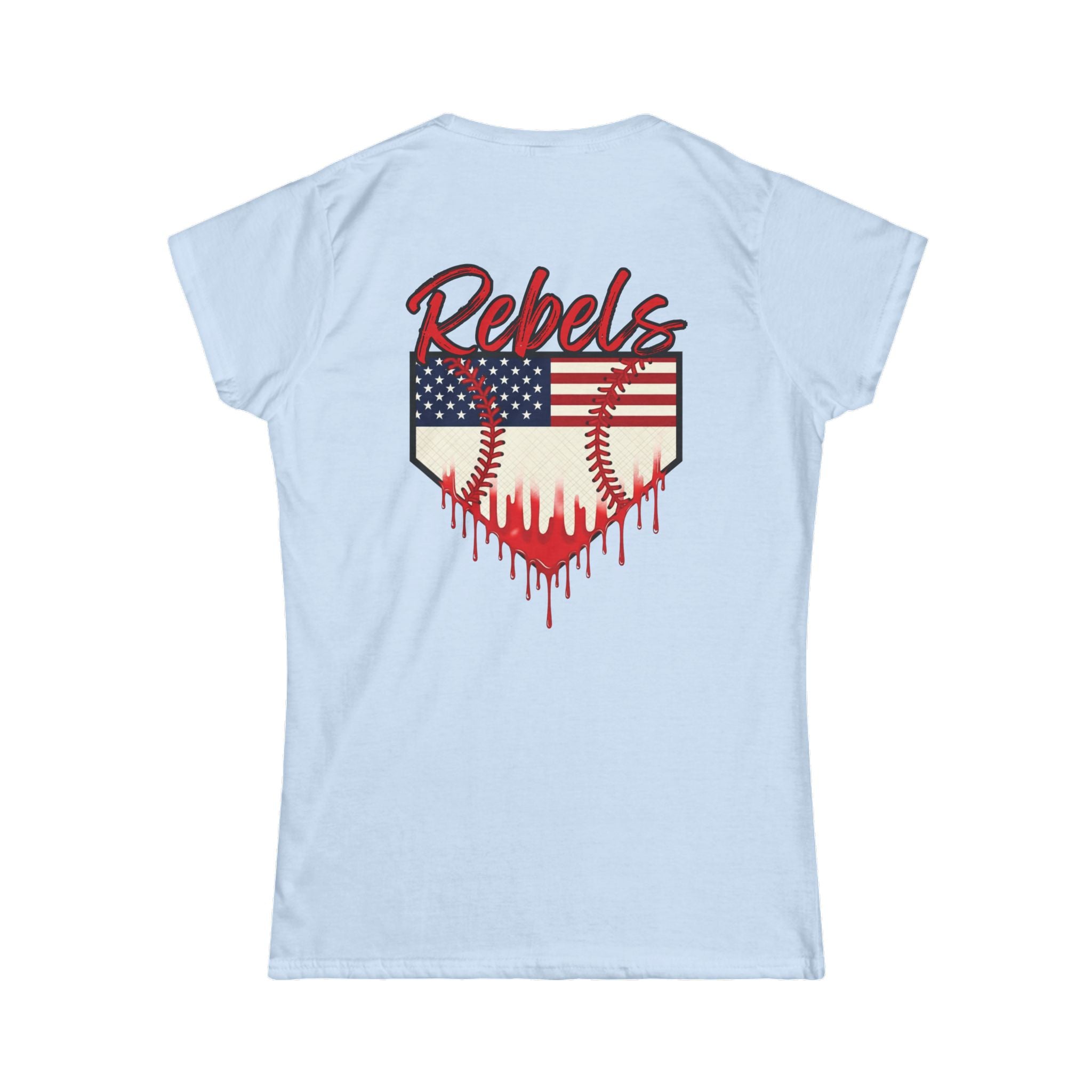 Rebels Baseball Tee — American Flag Home Plate Graphic