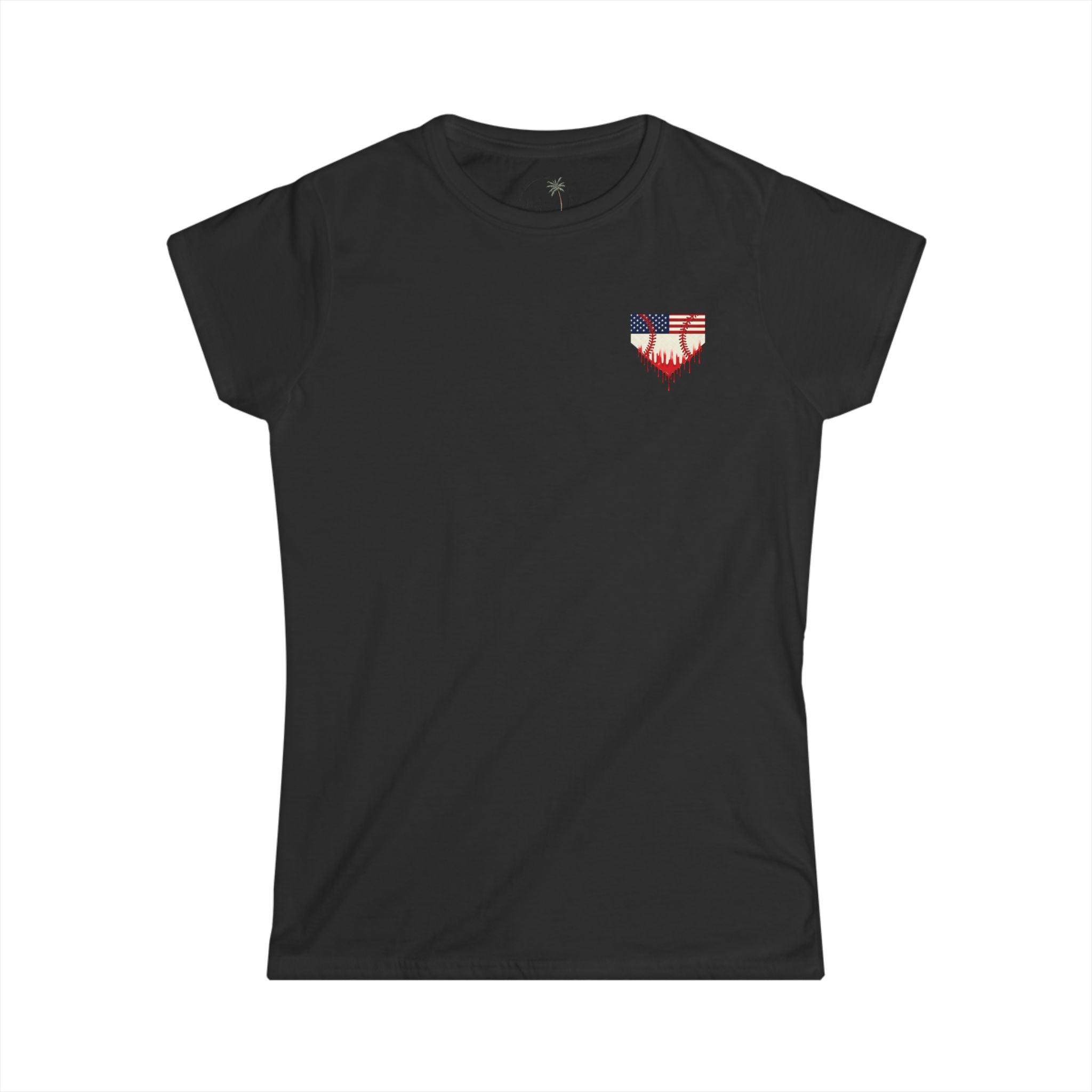 Rebels Baseball Tee — American Flag Home Plate Graphic