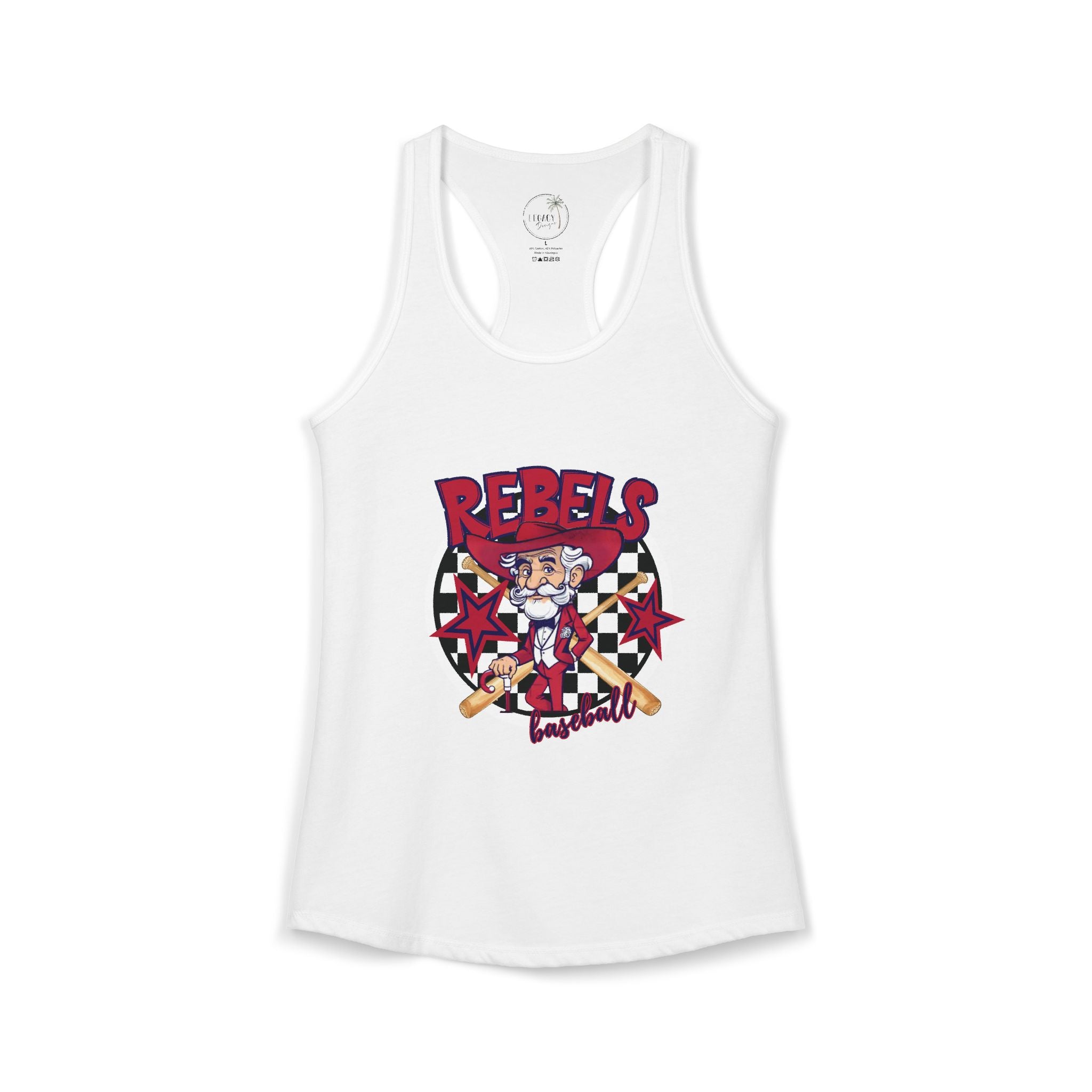 Rebels Baseball Tank Women's Ideal Racerback Tank
