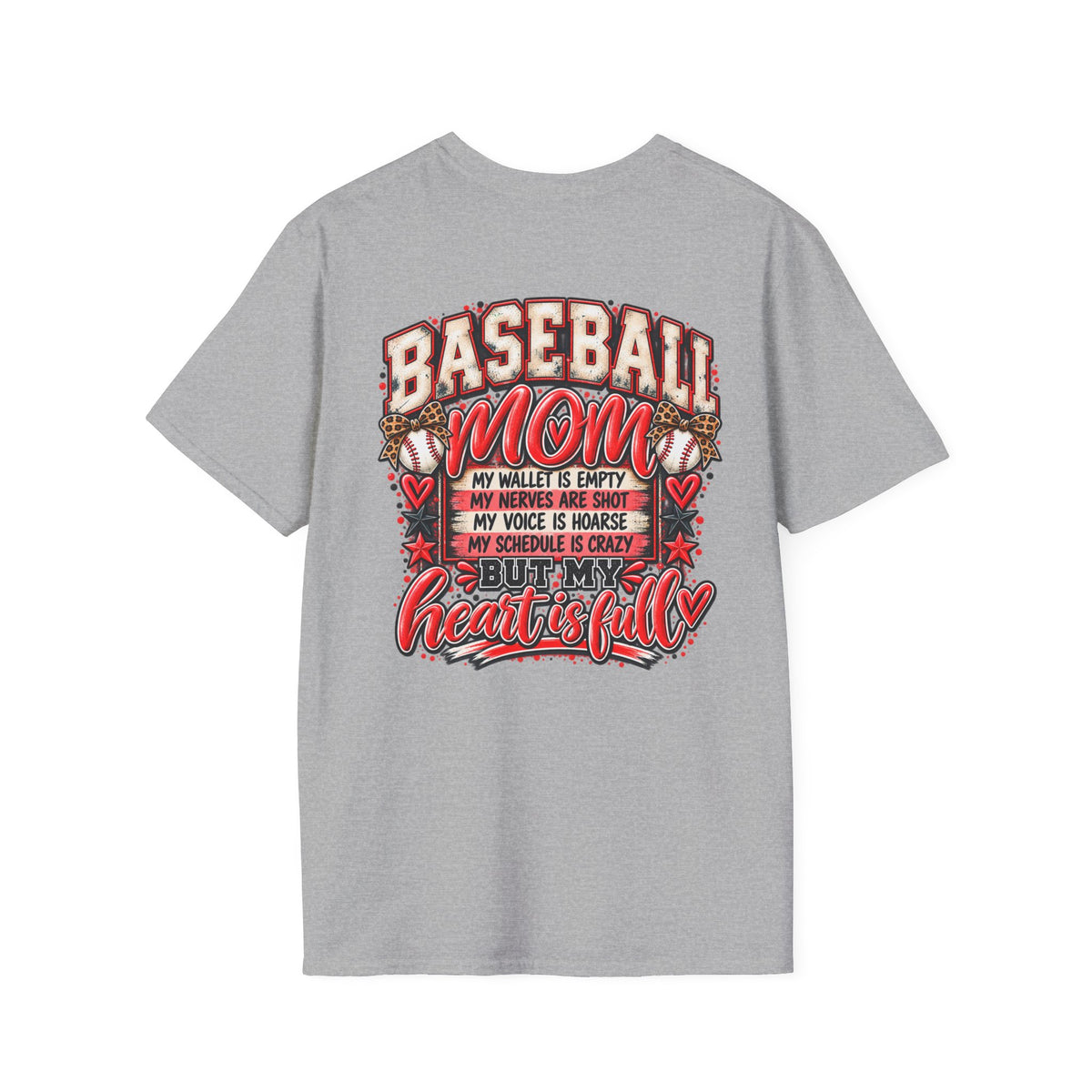 Baseball Mom T-Shirt | Heartfelt Script, Vintage Baseball Graphic