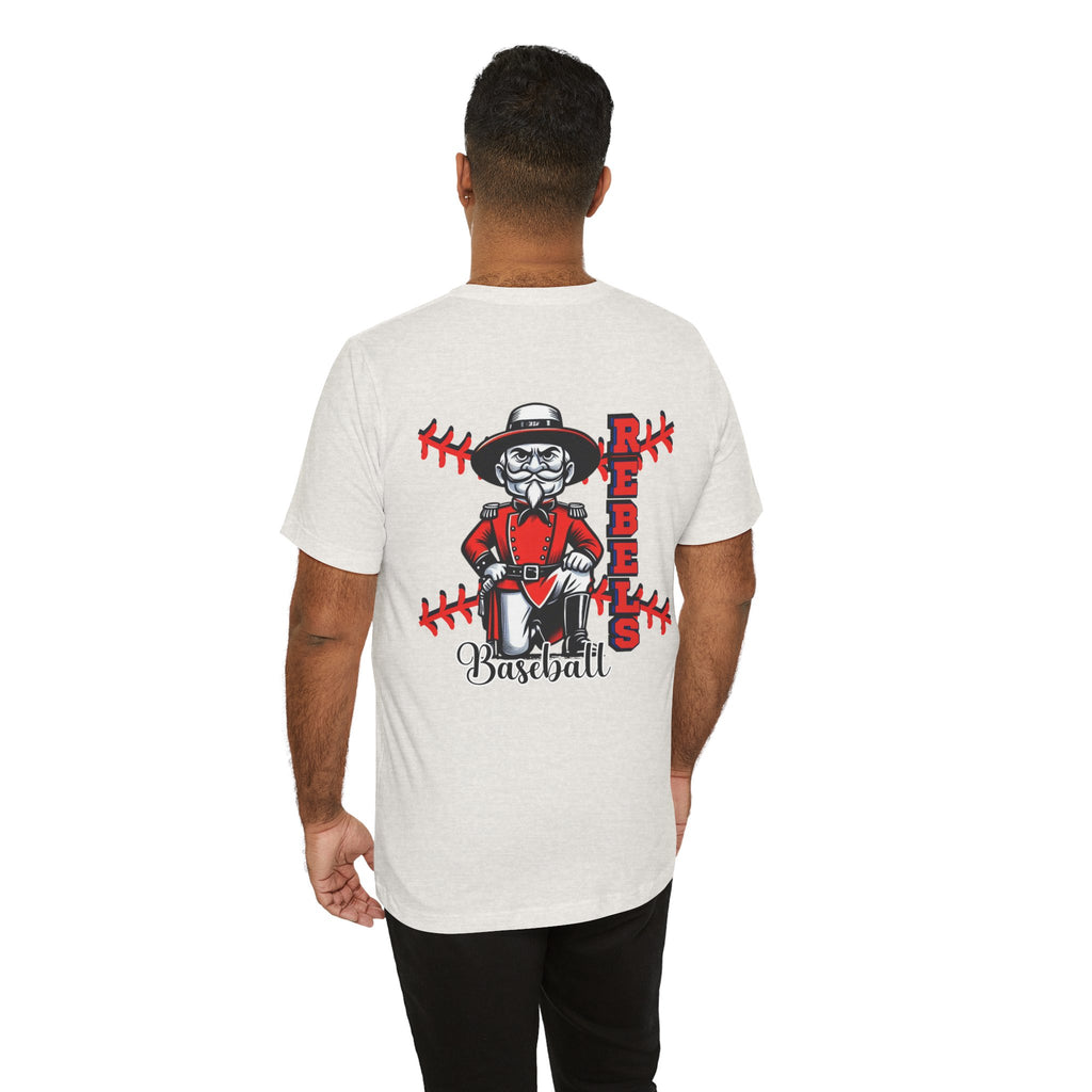 Rebel Baseball Tee, Unisex Short Sleeve Shirt, Graphic T-Shirt, Sporty Apparel, Casual Wear, Gift for Fans