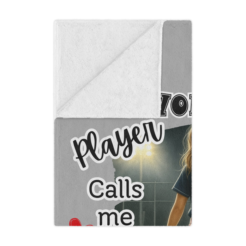 My Favorite Player Calls Me Mom Softball Blanket  Sports Mom Gift, Game Day Throw, Custom Softball Mom Blanket