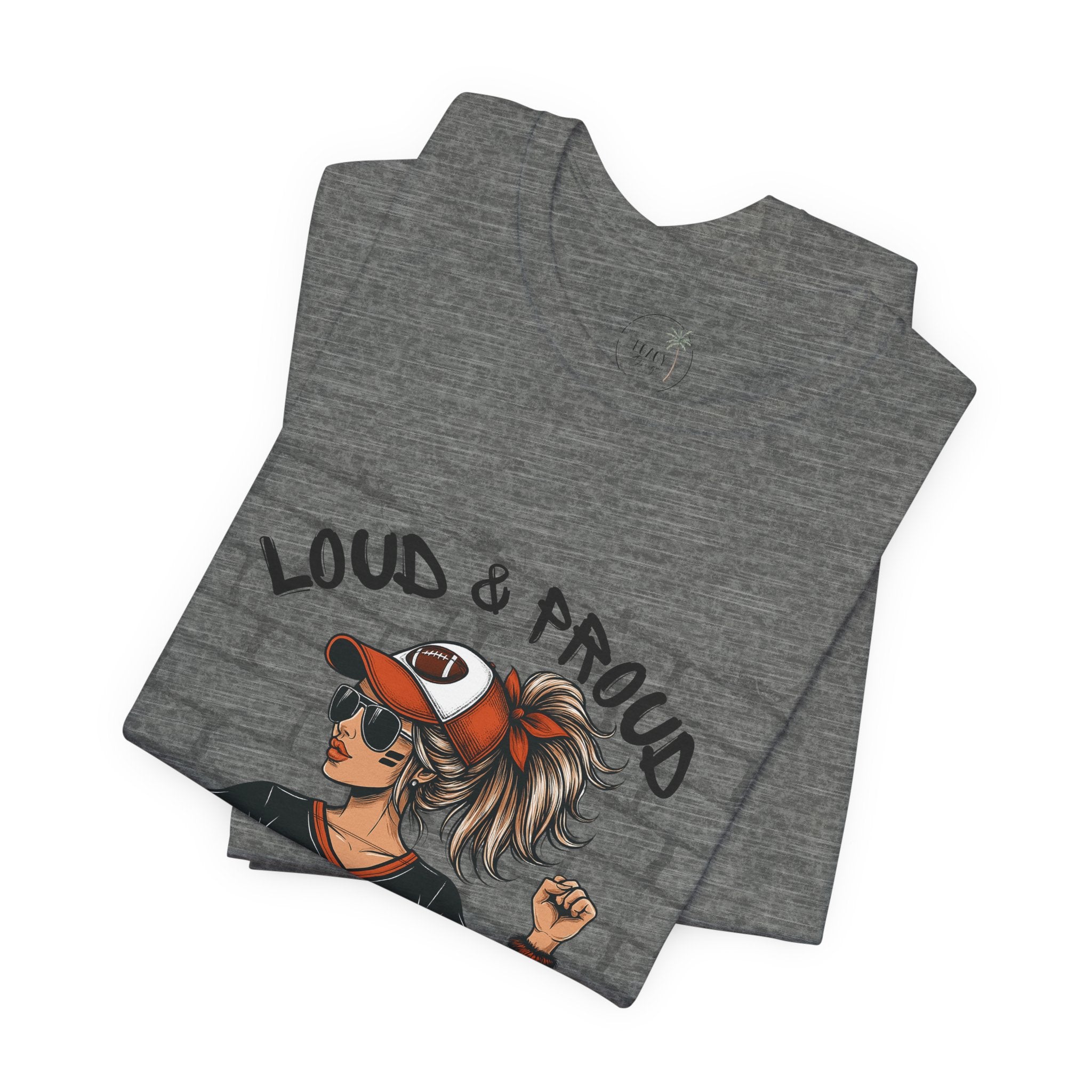 Loud & Proud Football Mom Shirt Game Day Tee for Sports Moms and Parents Support Your Player Graphic T-Shirt Game Day Outfit