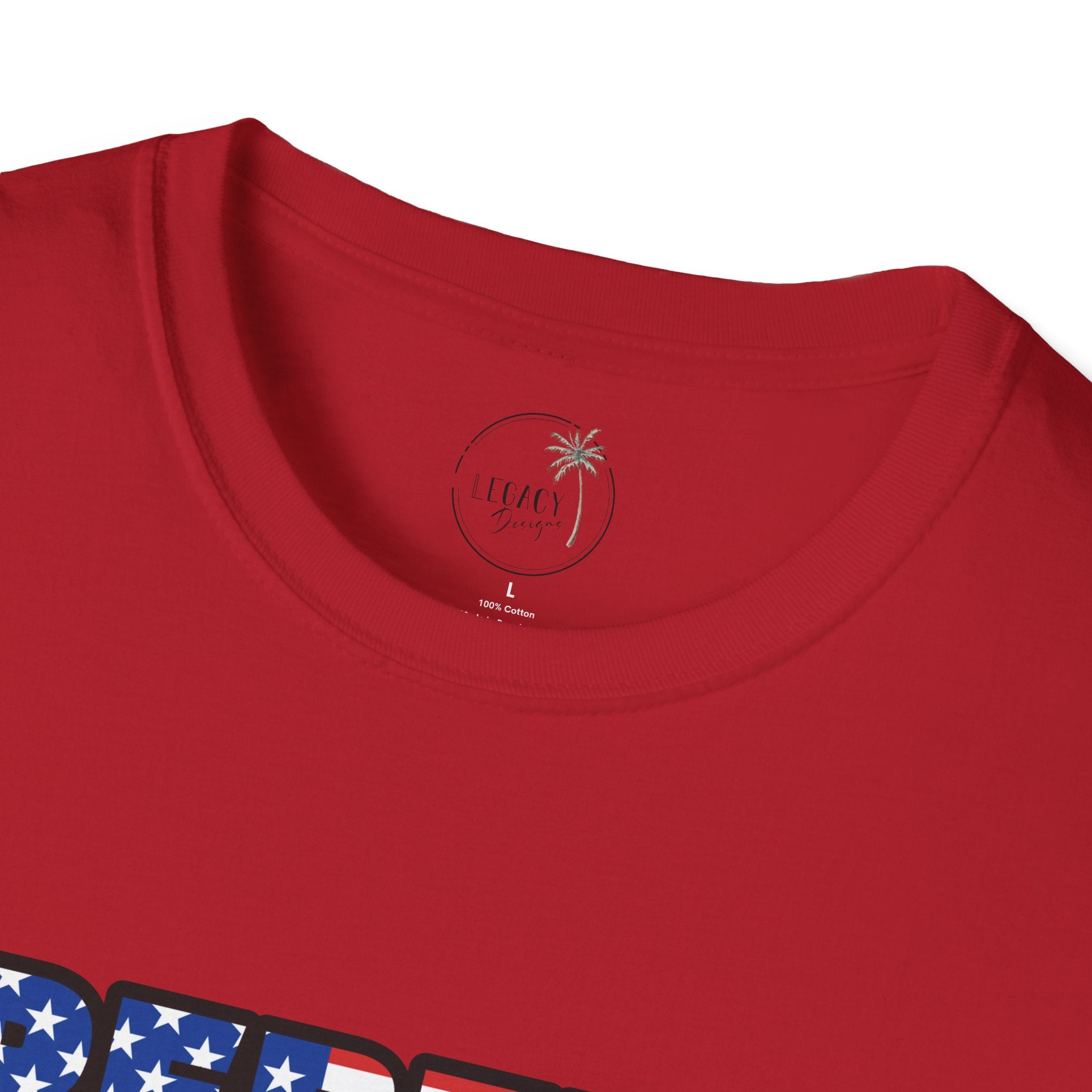 Rebels Baseball T-Shirt | Mascot Batter with American Flag Text