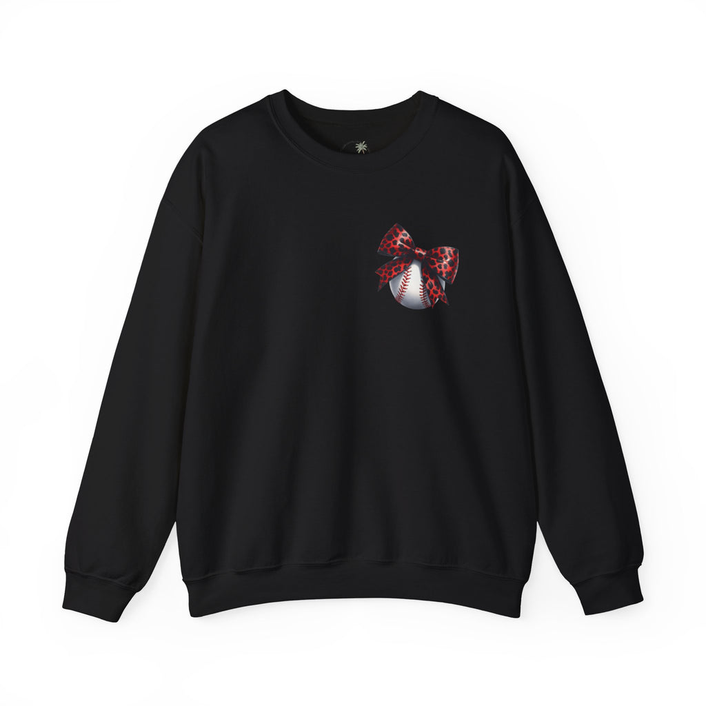 Rebels Leopard Bow Crewneck Sweatshirt | Baseball Graphic