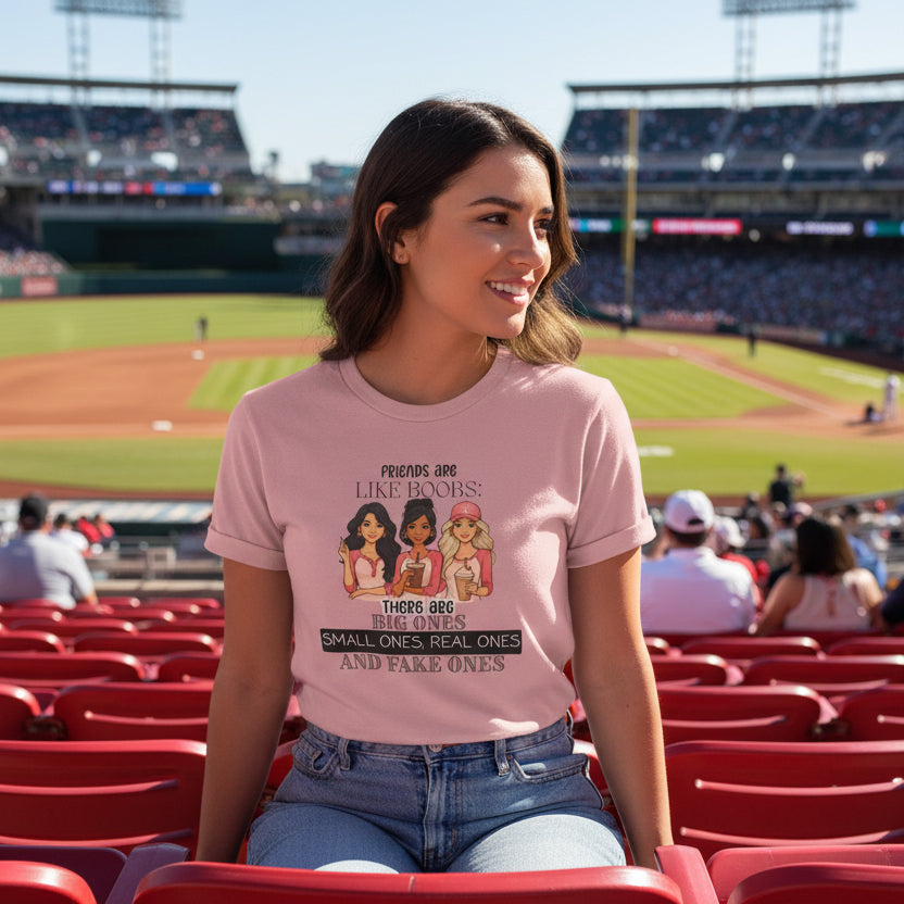 Funny Friends Are Like Boobs T-Shirt  Womens Graphic Tee, Best Friend Gift, Girls Trip Shirt, Humor Tee