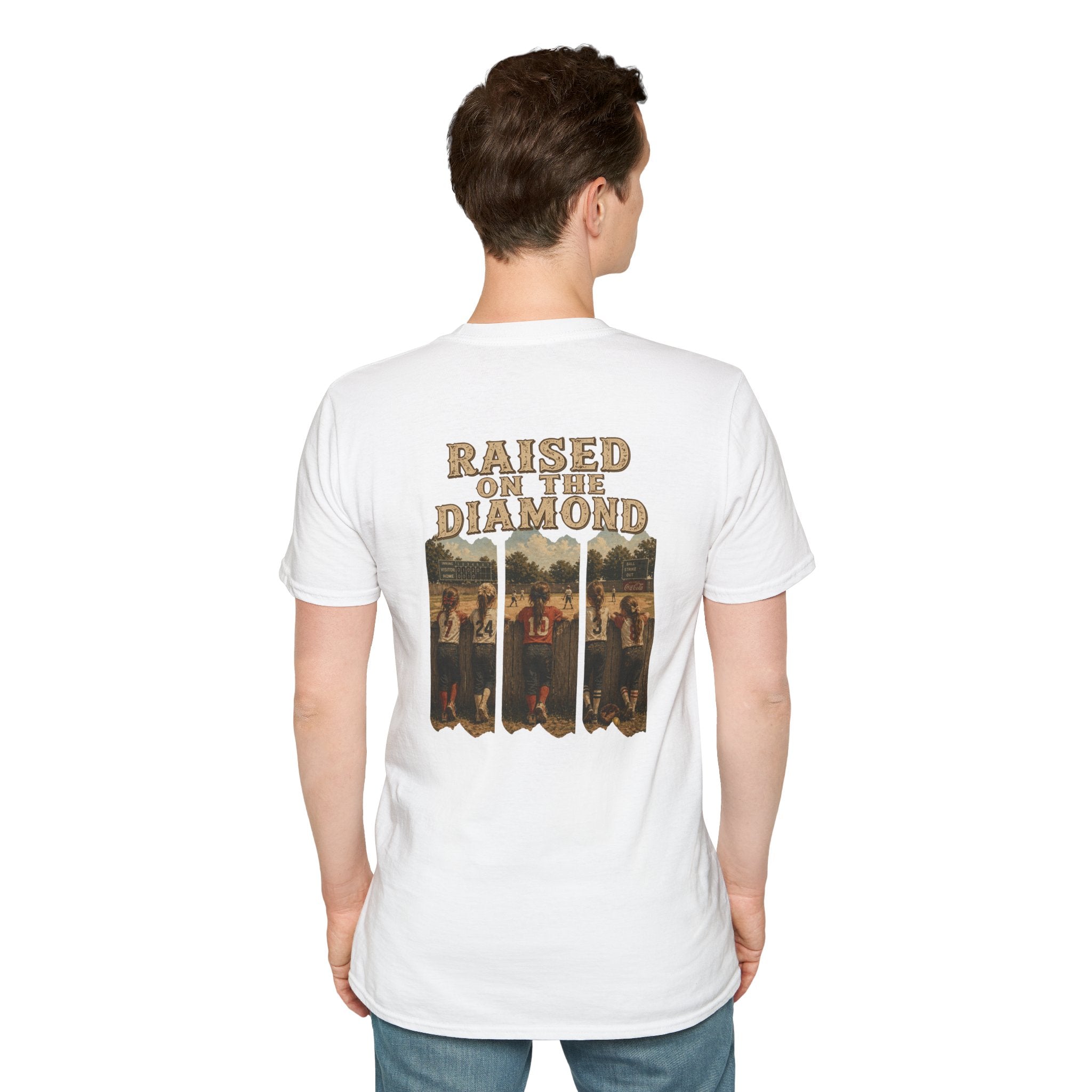 Raised on the Diamond T-Shirt | Baseball Vintage Photo Tee Retro Baseball tee
