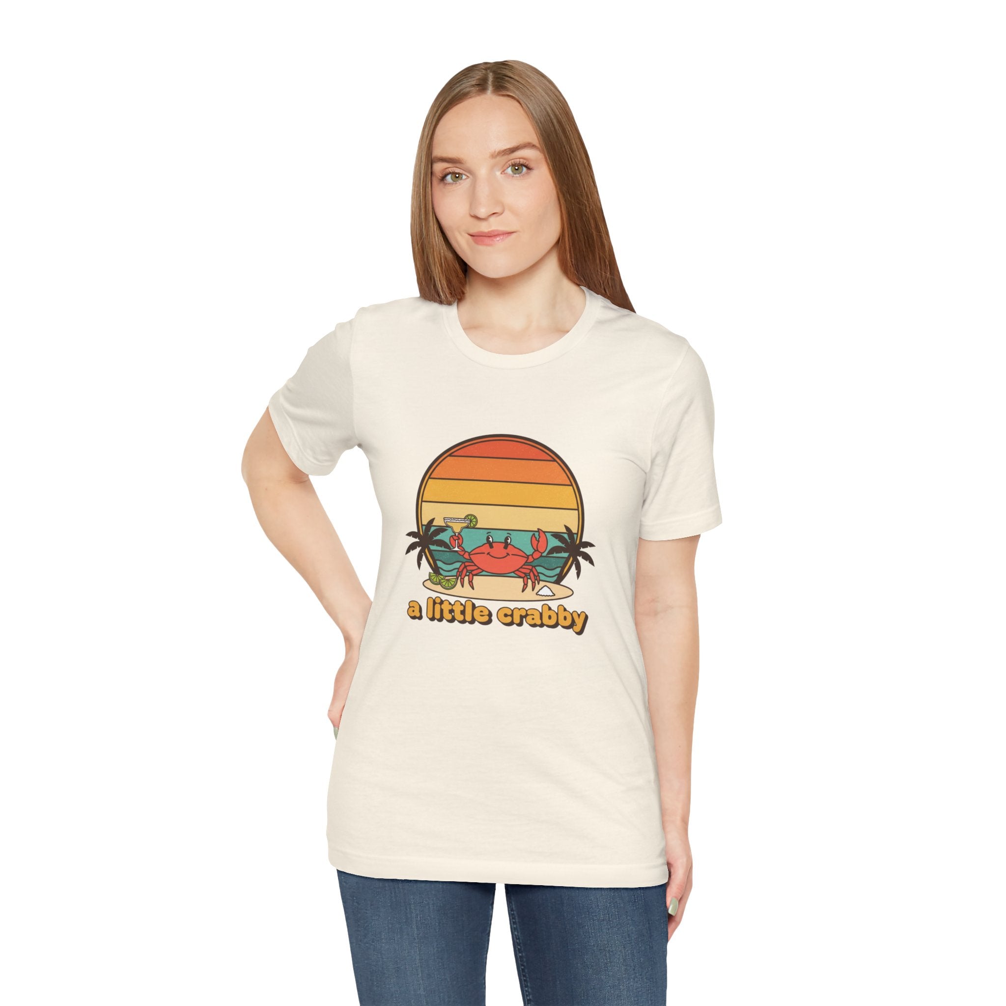A Little Crabby Crab Sunset T-Shirt | Beach Palm Illustration