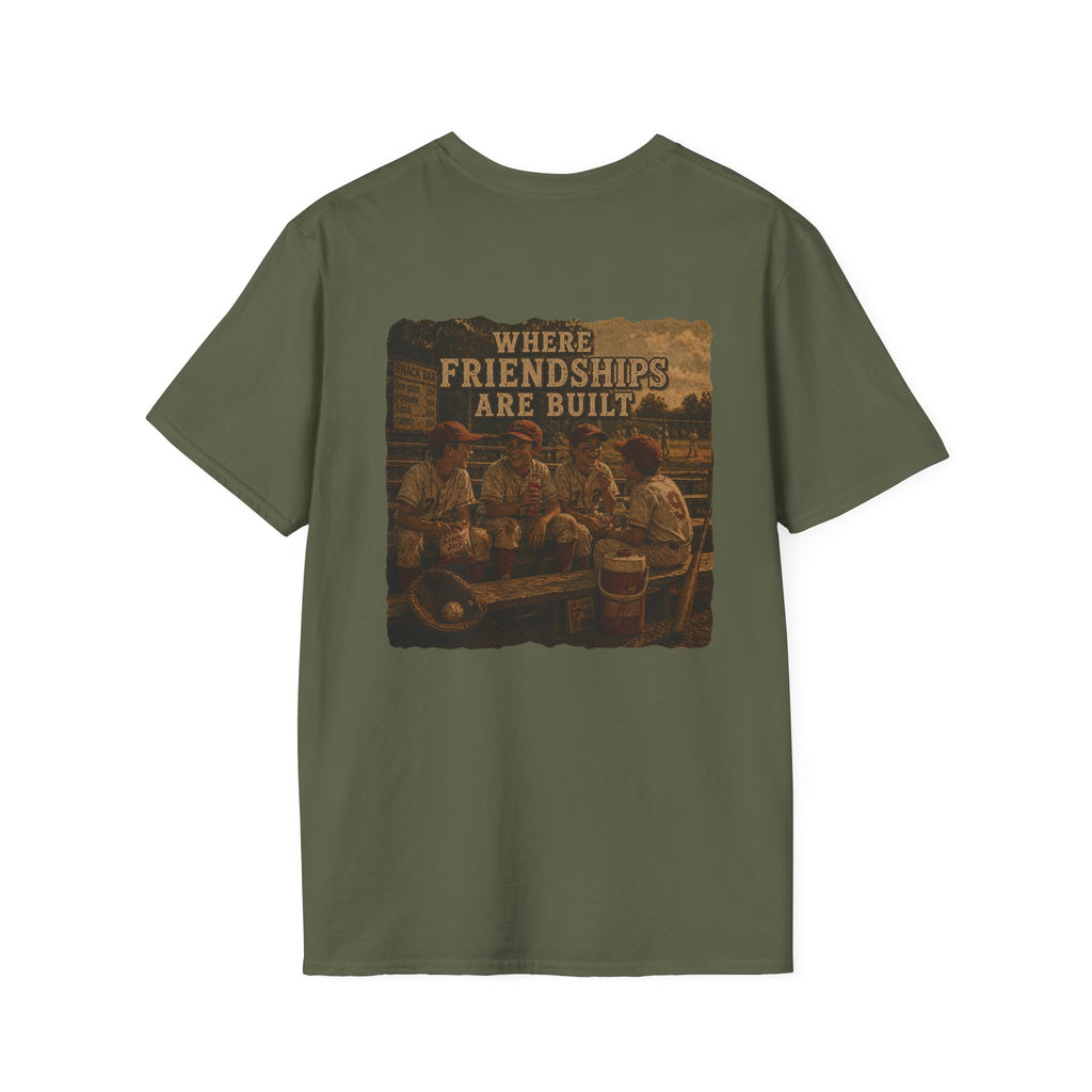 Vintage Baseball Nostalgia Shirt, Where Friendships Are Built Tee, Classic Baseball Fan Shirt, Game Day Graphic Tee, Sports Lover Gift