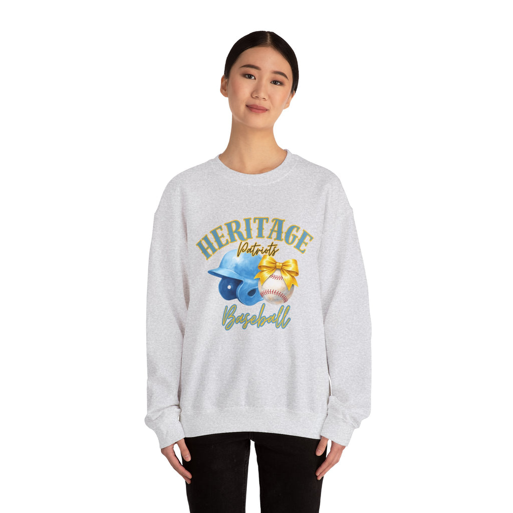Heritage Patriots Baseball Crewneck Sweatshirt | Helmet, Ball, Bow