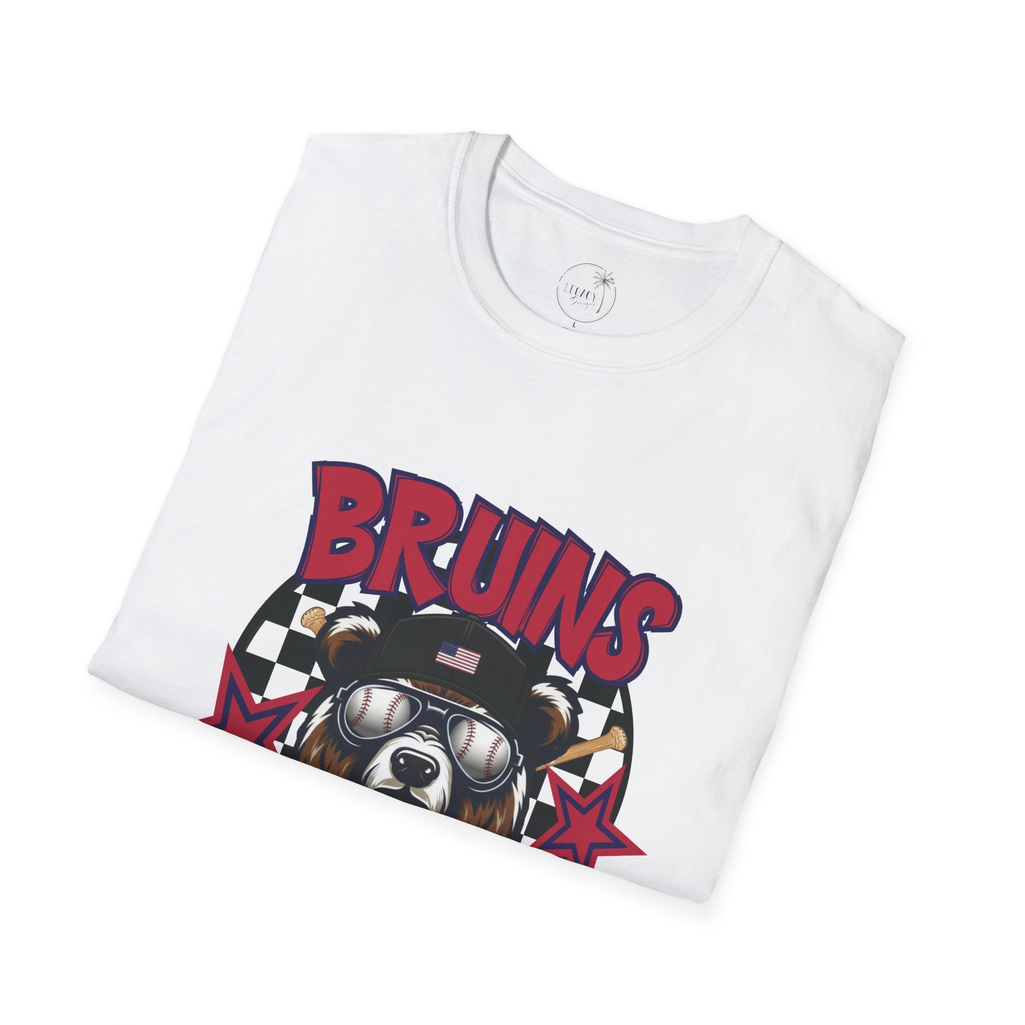 Bruins Baseball Bear T-Shirt | Vintage Helmet, Crossed Bats